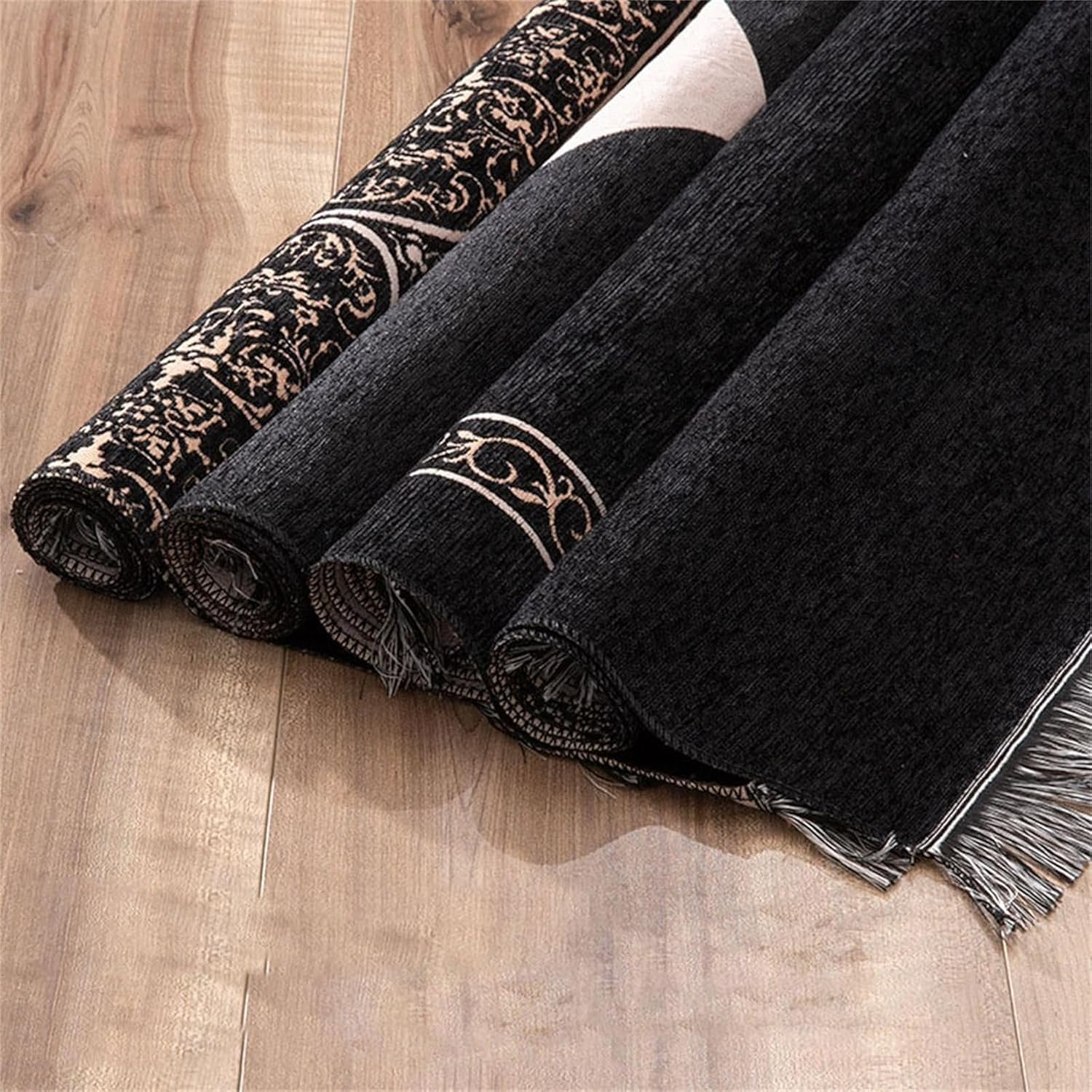 Muslim Prayer Rug & Beads Set with Stylish Cylinder Gift Box Ultra-Soft Taffeta Prayer Mat Perfect Islamic Spiritual for Ramadan Islamic Arabesque Pattern 120 * 70Cm image number 2