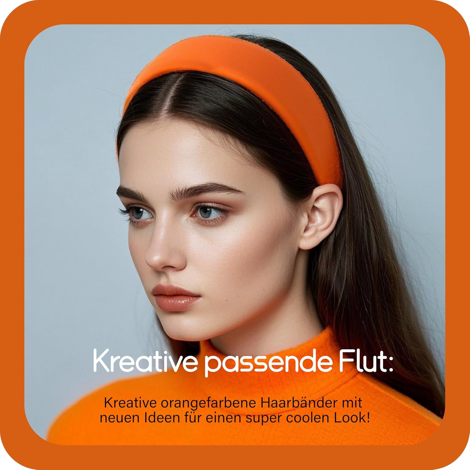 Esshogo Hair Band Orange Headband, Fashion Hair Accessories for Women Girls, Wide Headband, Orange Headband, Wide Hair Band, Wide Headband, Headbands Hair Band image number 3