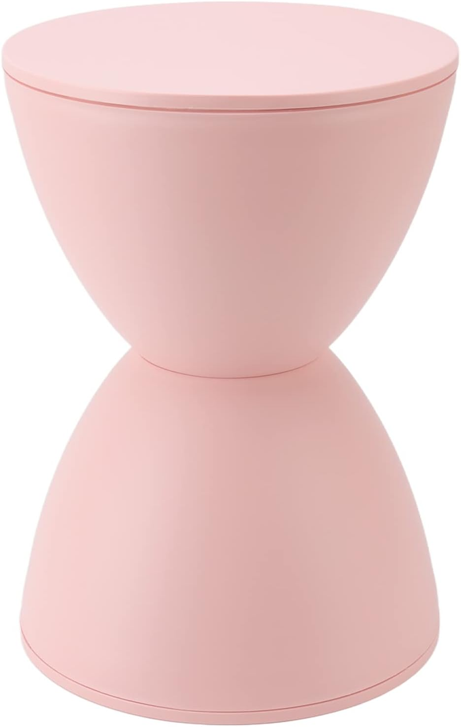 Hourglass Shaped Side Table, Modern Plastic Nordic round Stool, Simple and Elegant Design, 11.81In Diameter, 16.54In Height, Multifunctional, Wear Resistant, Waterproof, Scratch