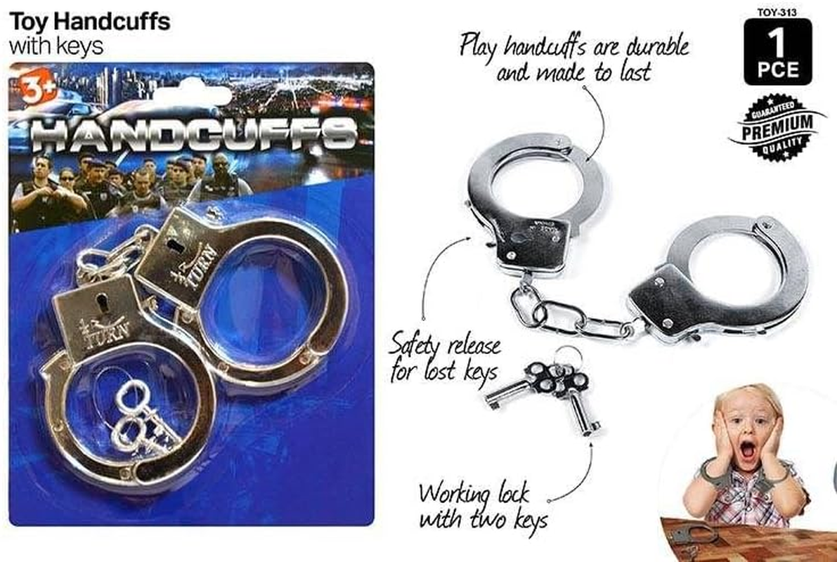 Chrome Plated Handcuffs Toy image number 1
