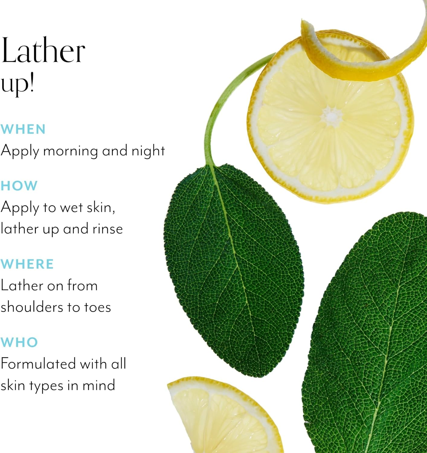 Bliss Soapy Suds Body Wash - Lemon and Sage - 17 Fl Oz - Gentle and Hydrating for Supremely Soft Skin - Paraben Free - Vegan & Cruelty Free