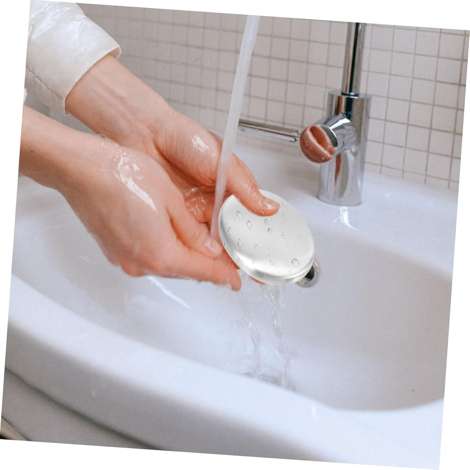 CAXUSD 2Pcs Stainless Steel Soap Bars Odor Remover for Kitchen Fish Smell Metal Soap for Hands Odor Absorbing image number 2