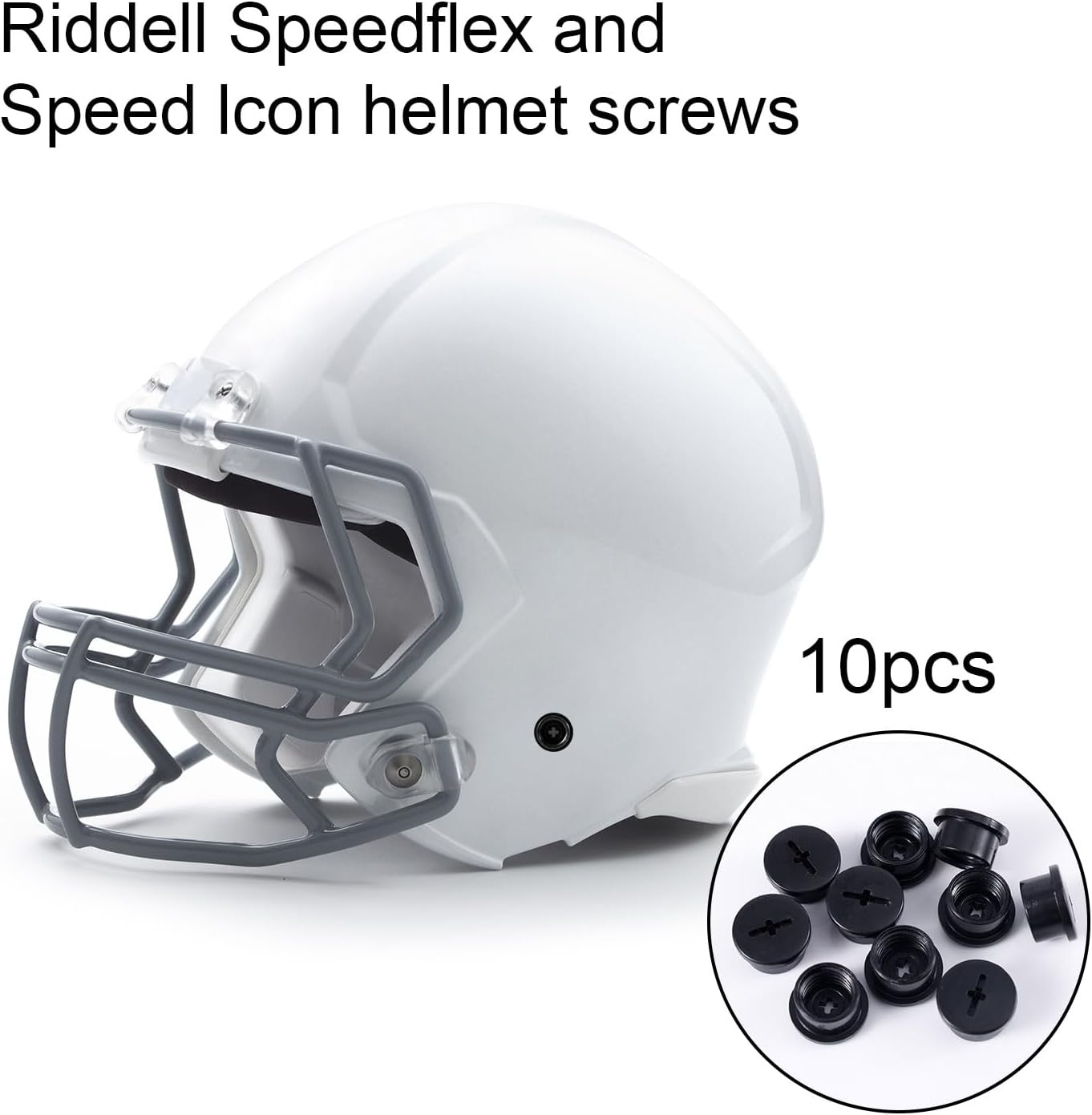 10Pcs Bladder Valve Screws for Riddell Speedflex and Speed Lcon, Black Football Helmet Bladder Valve Screws Plastic Practical Valve Caps for Teenagers Adults Football Helmets image number 2