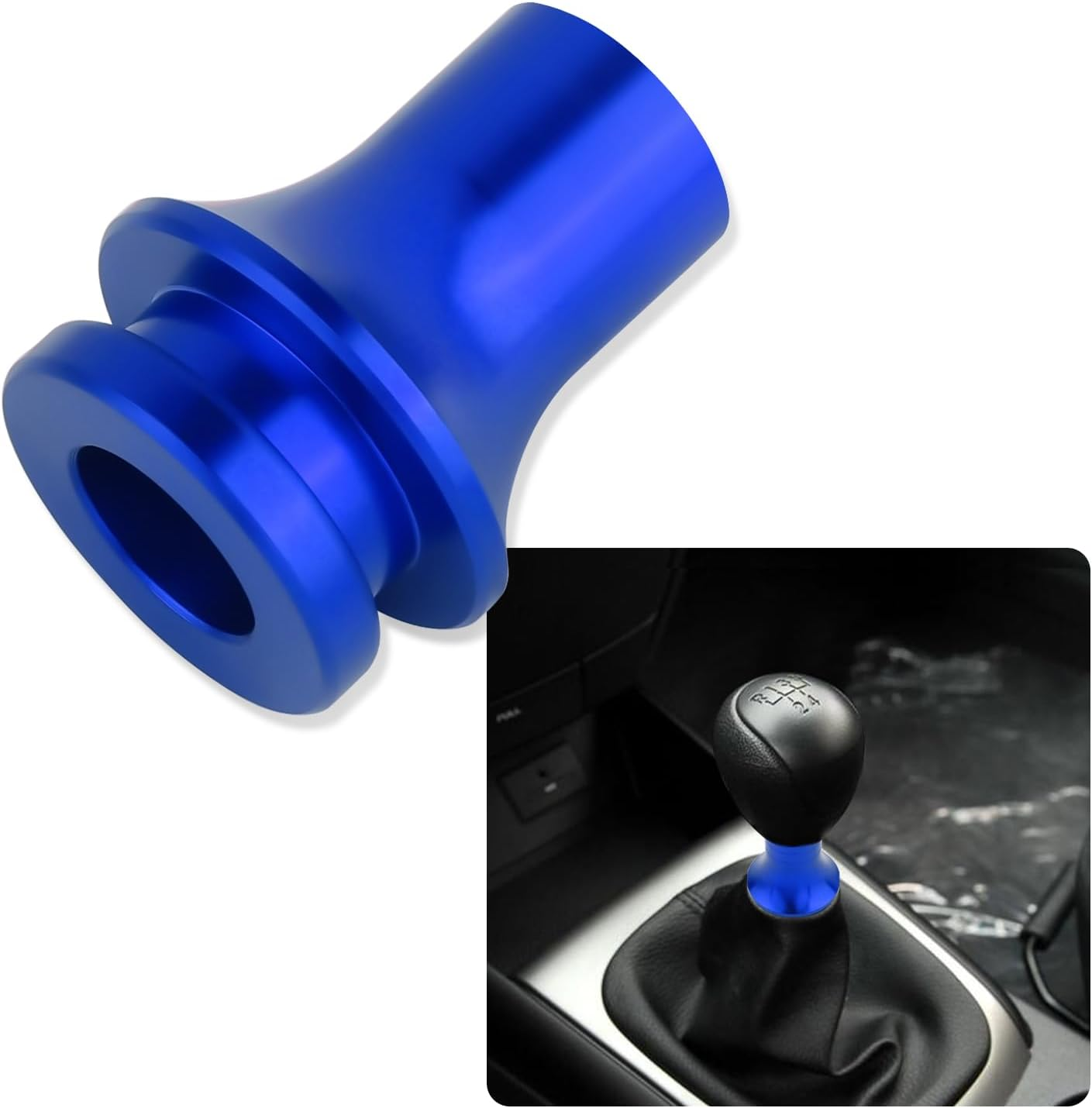 M10X1.5 Car Gear Shift Knob Adapter,Aluminum Alloy Shift Boot Retainer Stick Shift Knob Adapter,Universal Manual Shifter Adapter Car Interior Accessories for Cars Trucks (Black, M10X1.5)