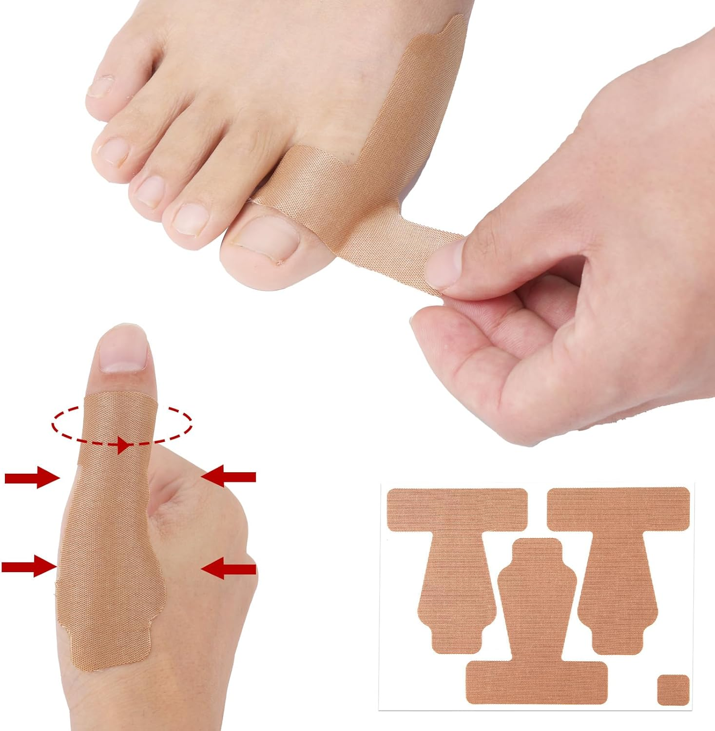 30Pcs Thumb Support Tape, Self Adhesive Thumb Support Brace Protecting Straps Stretchy Athletic Tape for Sport Housework Joint Supporting (Skin Color) image number 6