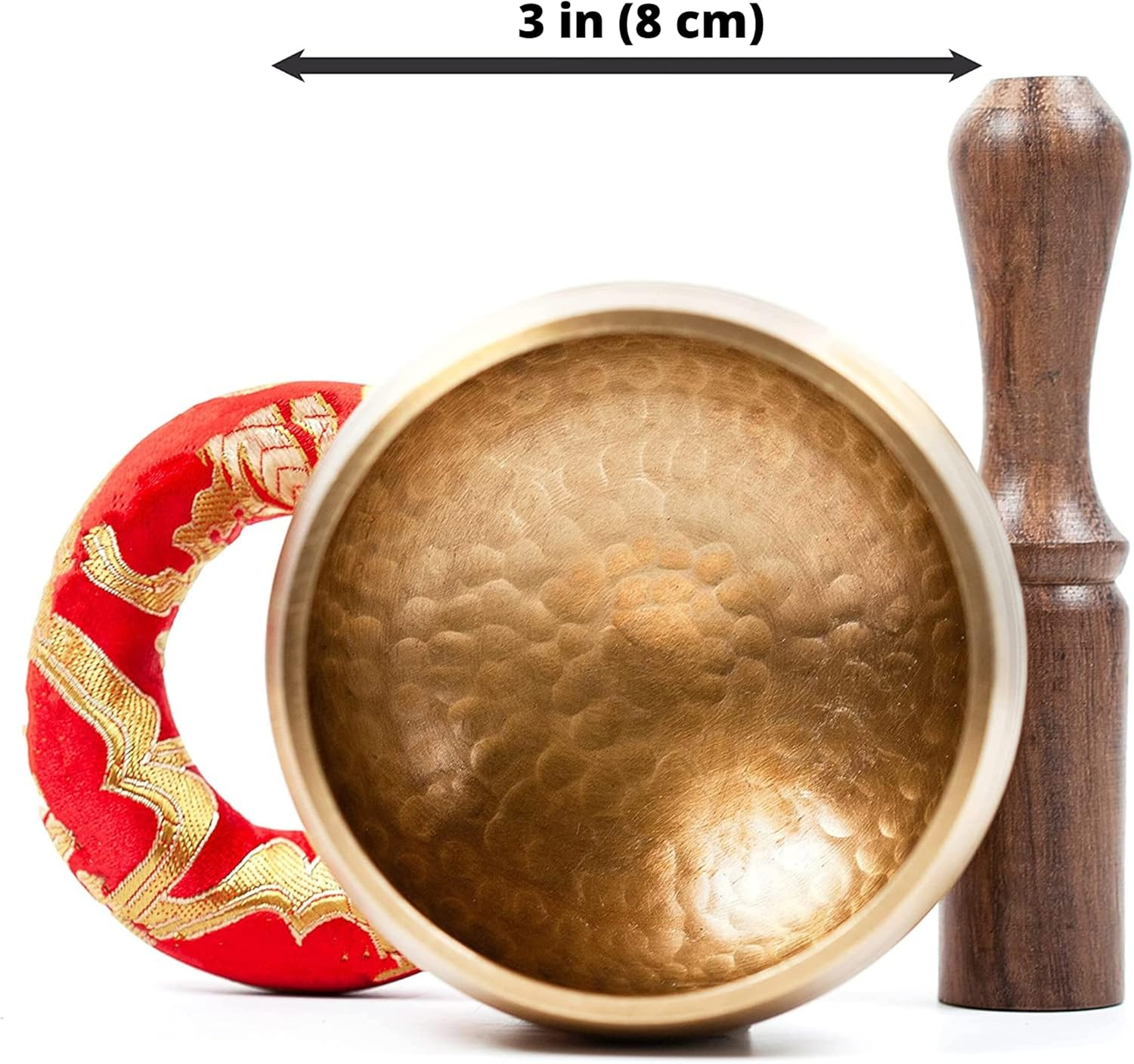 Tibetan Singing Bowl Set - Easy to Play for Beginners - Authentic Handcrafted Mindfulness Meditation Holistic Sound 7 Chakra Healing Gift by Himalayan Bazaar (3") image number 2