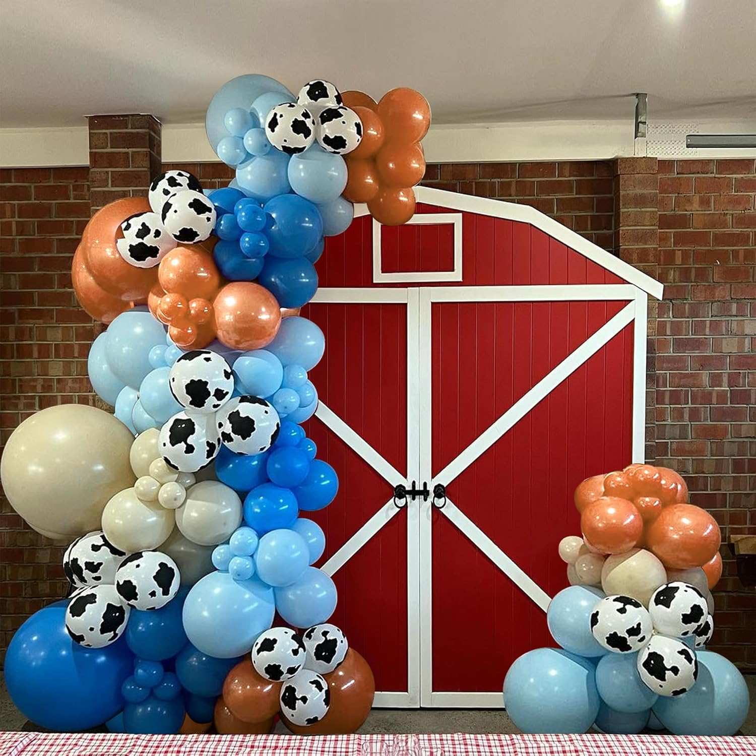 XIPEGPA 158 PCS Blue Cow Balloons Arch Garland Kit Party Decorations for Baby Shower Birthday Farm Western Cowboy Theme Supplies image number 2