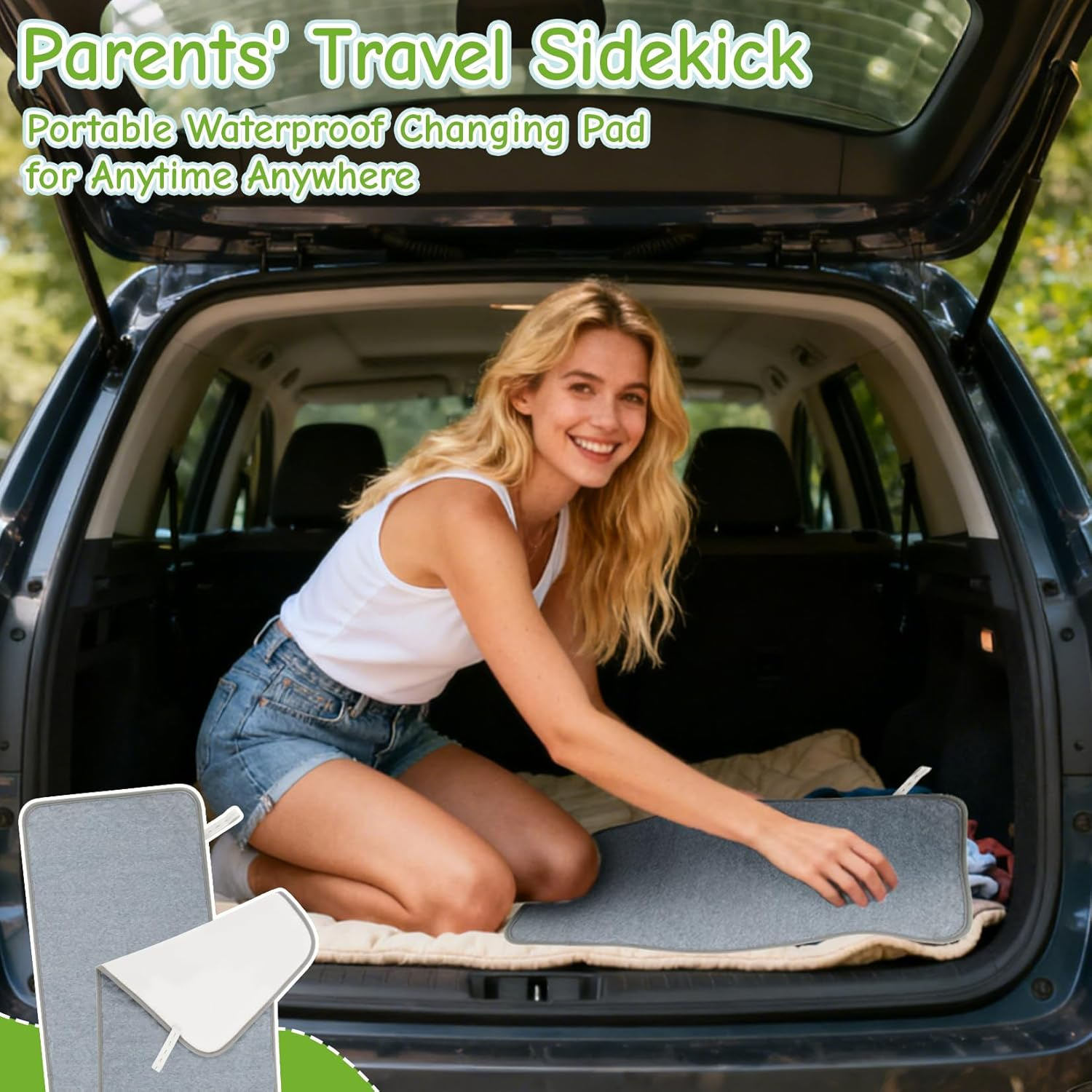 Diaper Changing Pad Liner - 2 Packs 14.5"&times;26.5" Travel Waterproof Changing Mat Washable,Reusable Washable Liners for Dogs,Diaper Changing Pad for Adults,Table Pad Rectangle Grey