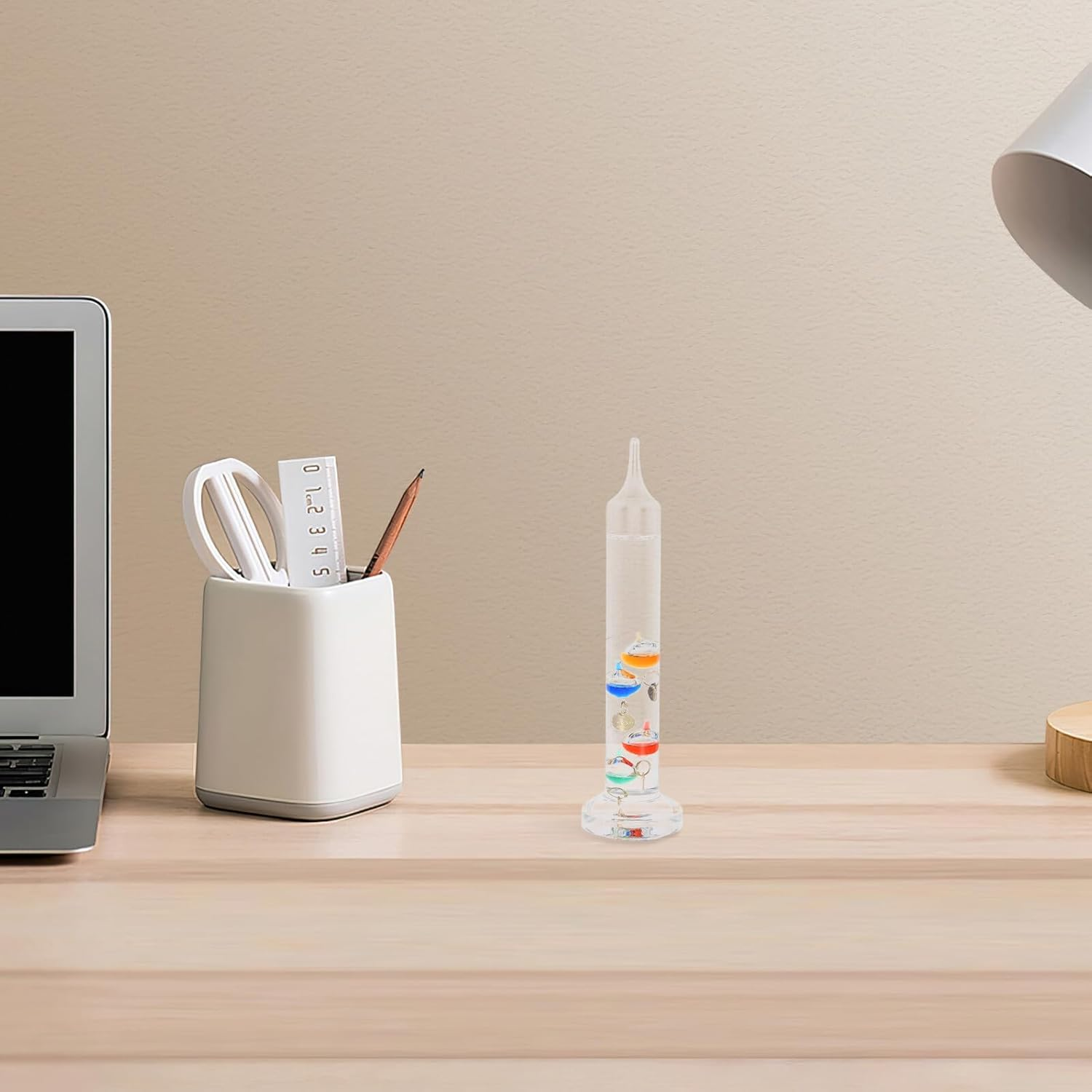 COHEALI Galileo Thermometer 4-Glass Floating Desk Ornament, Decorative Indoor Desktop Temperature Monitor in Celsius, Science Lover'S Office and Home Decor image number 3