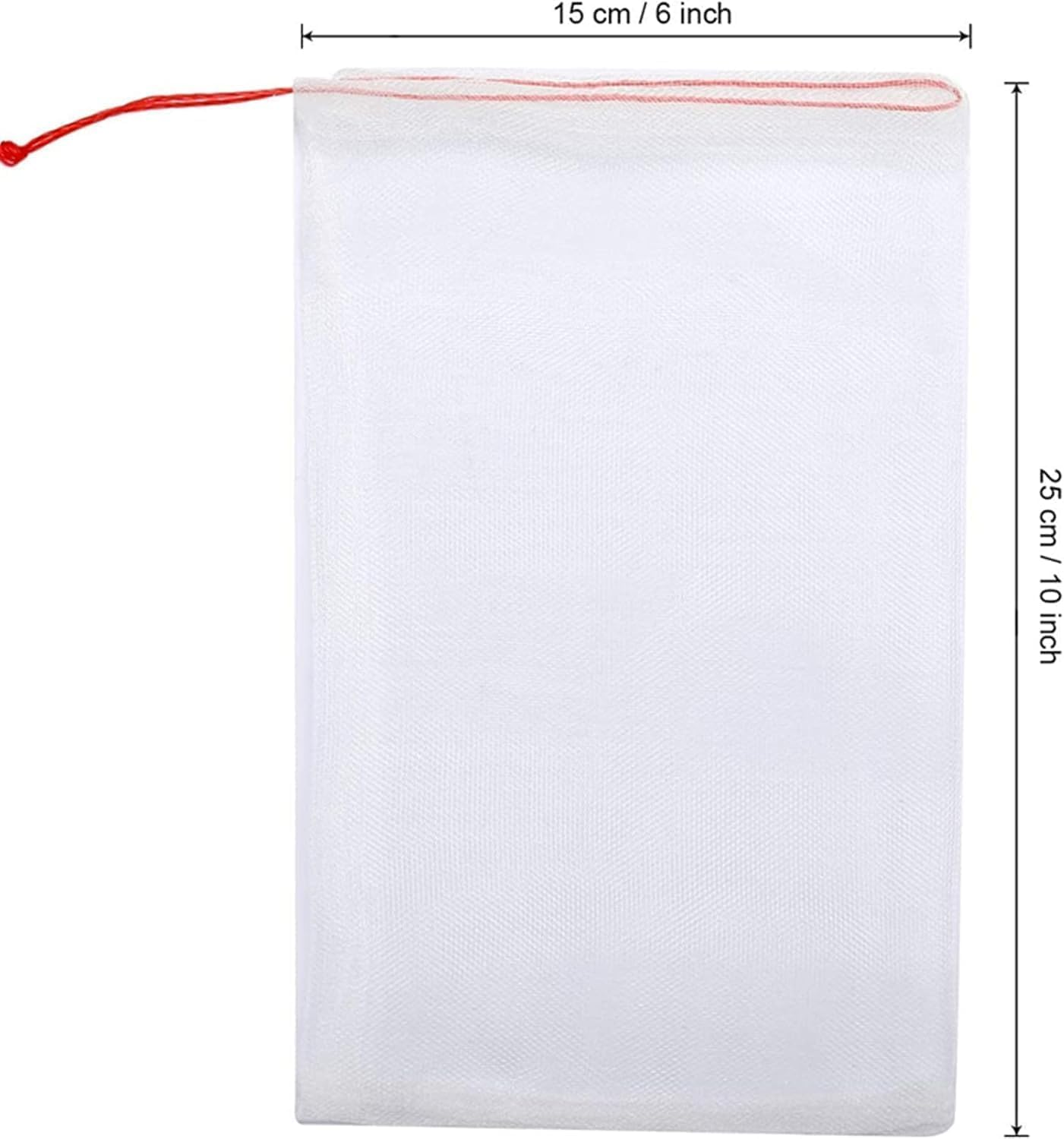 Fruit Protection Bags, 50PCS, 15X25Cm Fruit Protection Bags Net Barrier Bag with Drawstring, Netting Barrier Bags for Protecting Fruits (Apples, Peaches, Grapes) and Vegetables(50) image number 3