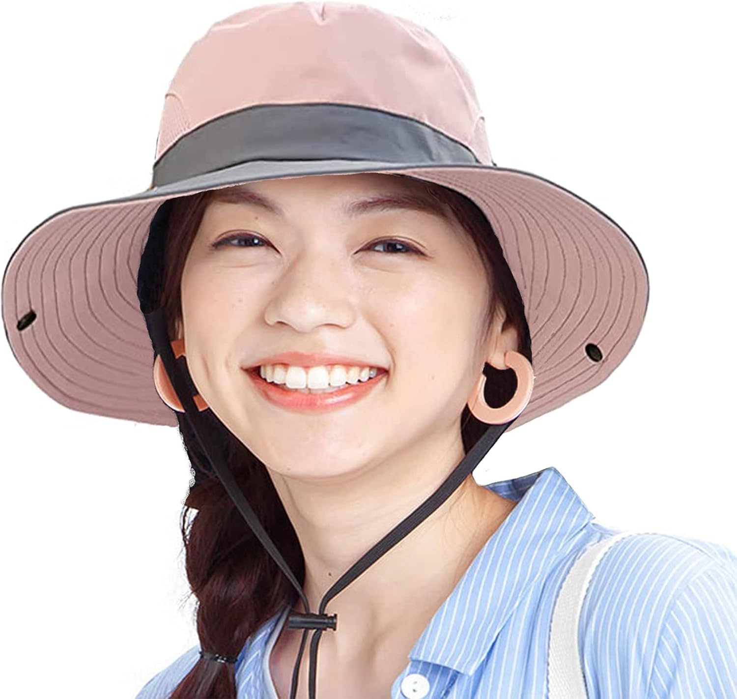 Women-Sun-Hat Safari-Sun-Protection Bucket - Beach-Outdoor Summer Hat Ponytail-Wide-Brim Breathable image number 1