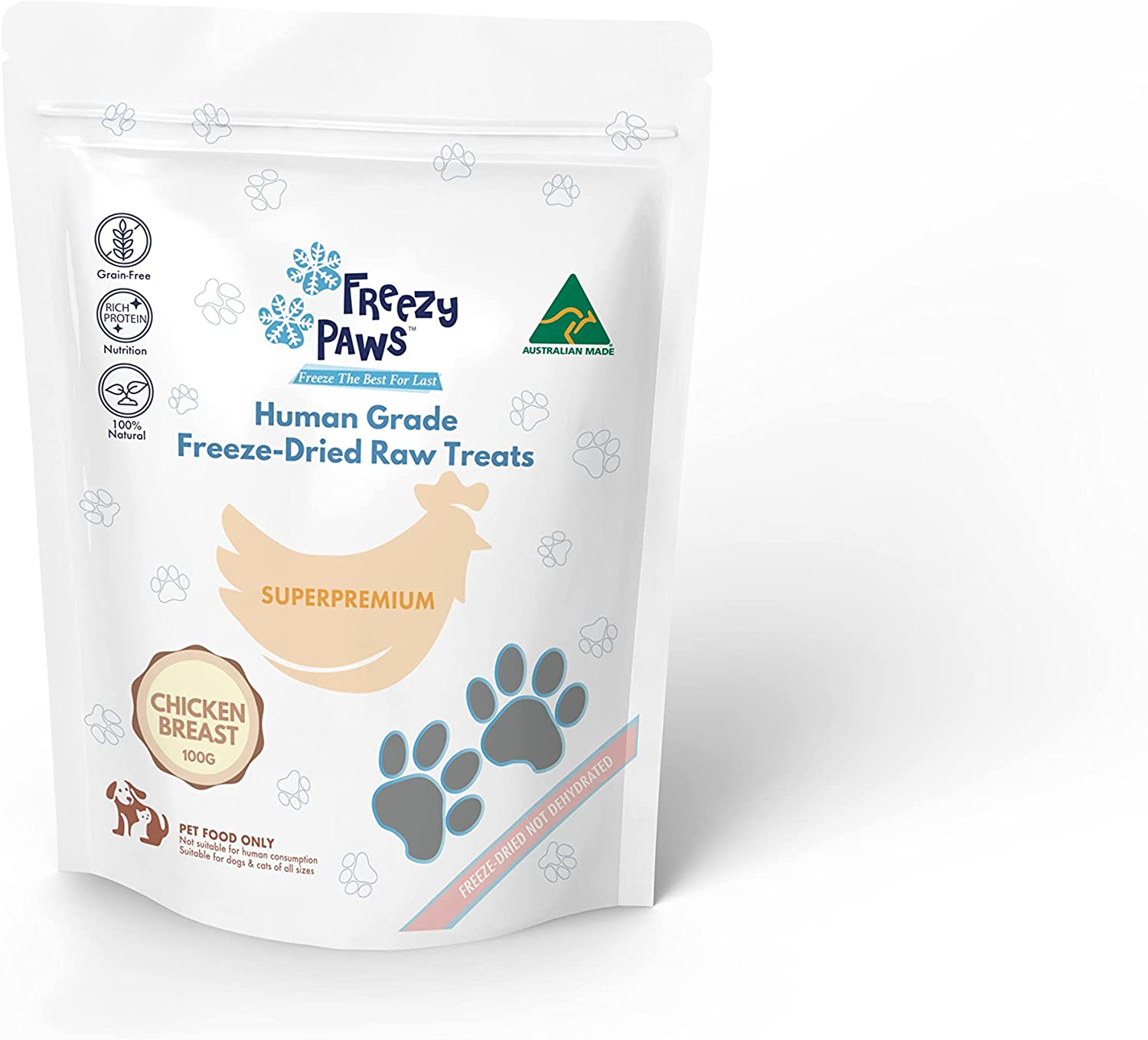 FREEZY Paws Freeze Dried Chicken Breast Treats 100G image number 2