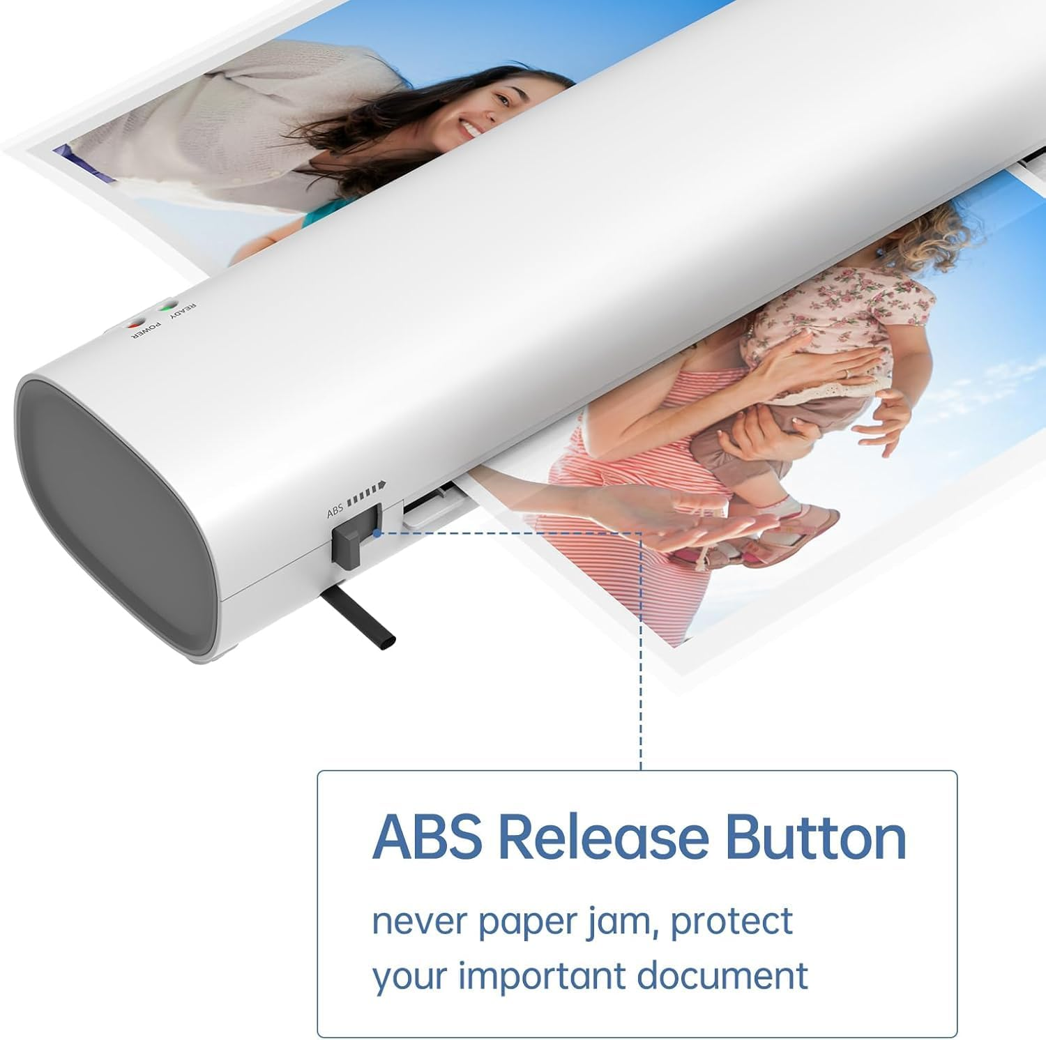 Omiention 9" Hot & Cold Laminator A4/A5/A6 Thermal Laminating Machine with 15 Sheets, 60Hz Dual Roller Fast Lamination, ABS Anti-Jam System for Home/Office/School &ndash; Compact & Portable image number 2