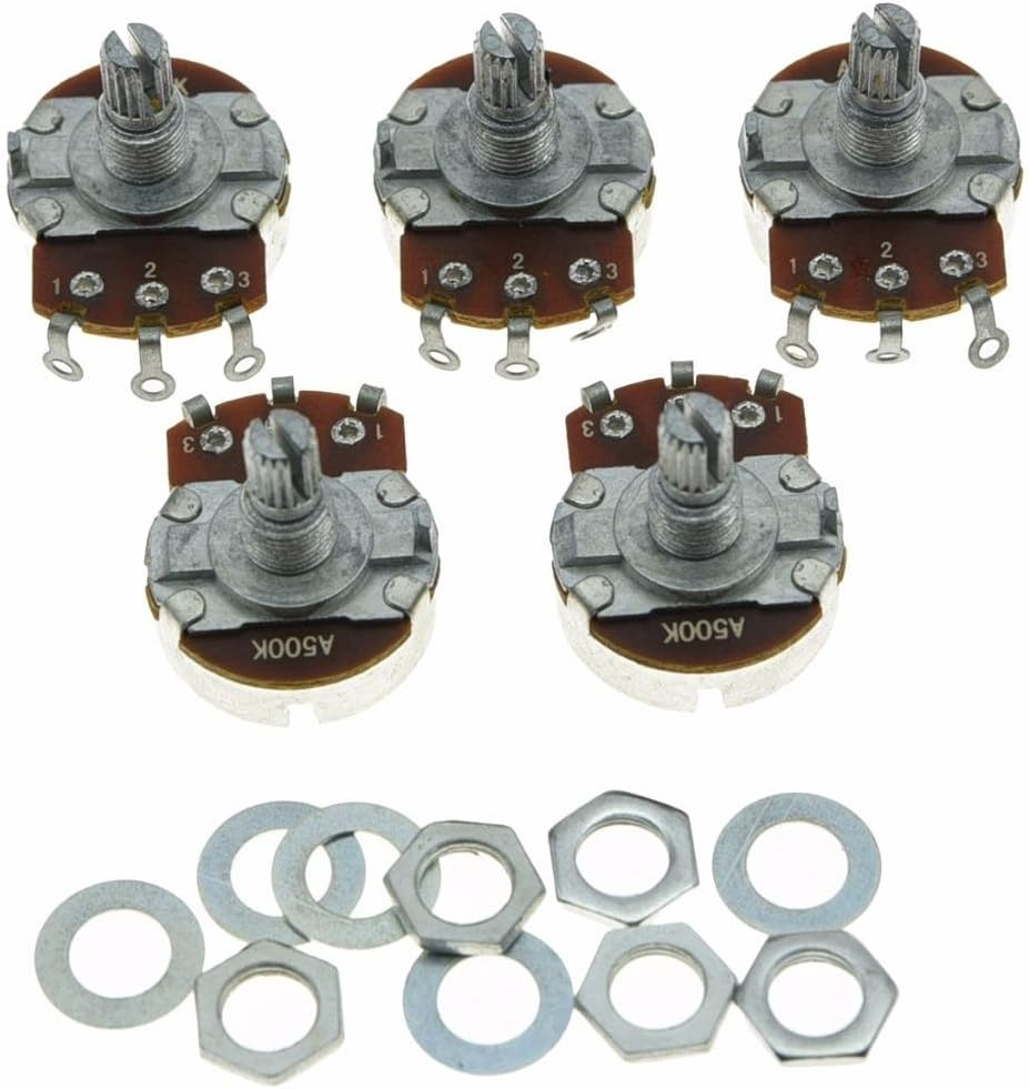 Dopro 5Pcs Linear Guitar Pots Volume 250K Electric Guitar Large Pots 24Mm Base with Short Split Shaft Guitar Potentiometer B250K
