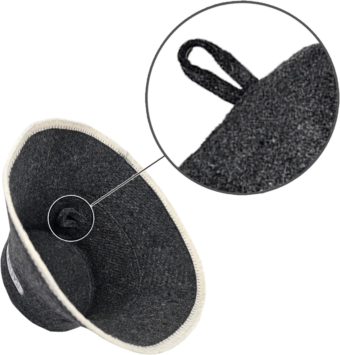 PRINZEPS Sauna Hat Men'S Perfect Sauna Hat Made of 100% Felt - Sauna Hat Felt Hat Sauna Hat Men'S Headgear - Sauna Gifts for Men, Gray image number 2