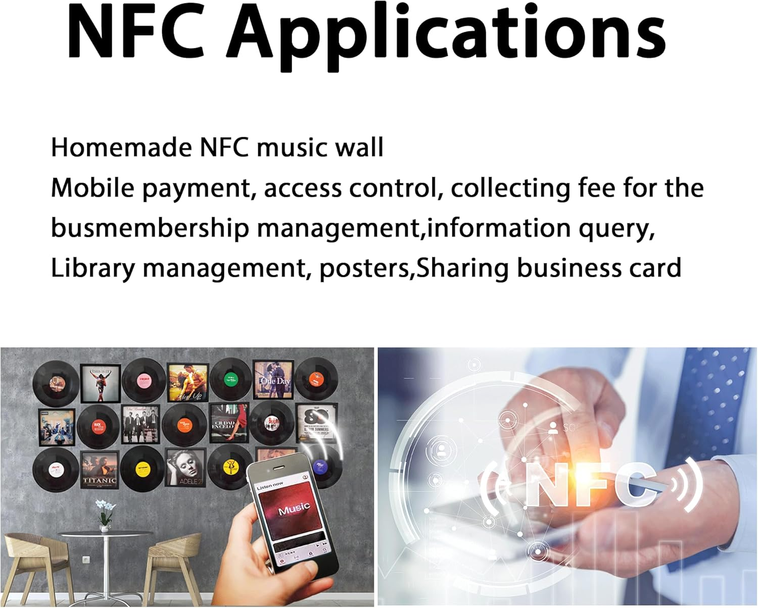 30PCS NFC Stickers Writer: NTAG216 Blank Tags - Transparent, Programmable, 888 Bytes of Memory, Compatible with All NFC Phones image number 2