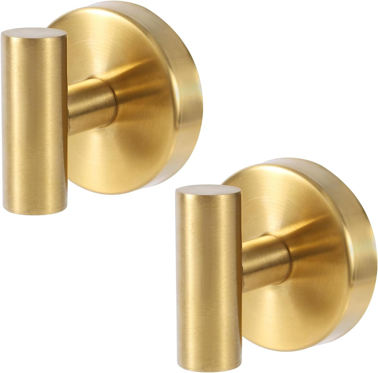 2Pcs Suction Cup Hooks for Shower, Stainless Steel Bathroom Hooks for Towels Suction Holder Kitchen Towel Hanger Bathroom Shower Hook for Glass Mirror Window Wall Robe Clothes Wreath (Gold) image number 5
