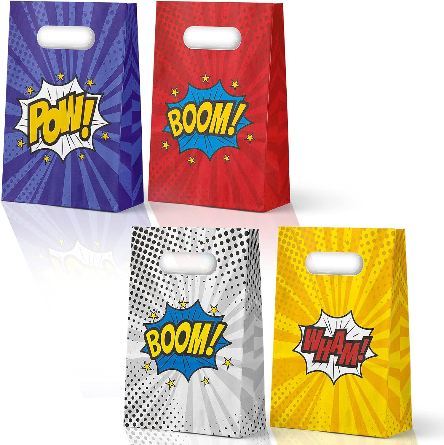 Superhero Party Supplies Treat Bags Kids Birthday Party Recyclable Cookie Candy Paper Favor Bags image number 4