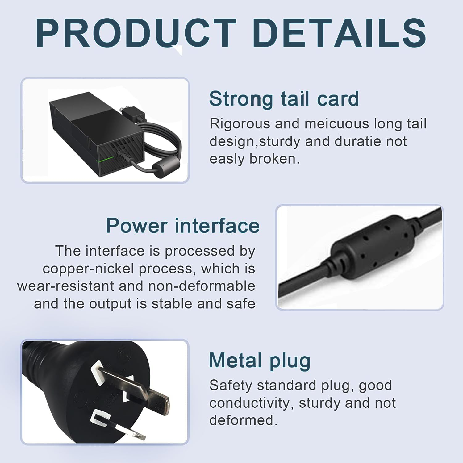 GTGUGR Charger for Xbox One Power Supply Brick for Xbox One, [Enhanced Version] AC Adapter Power Supply Charger Cord image number 4