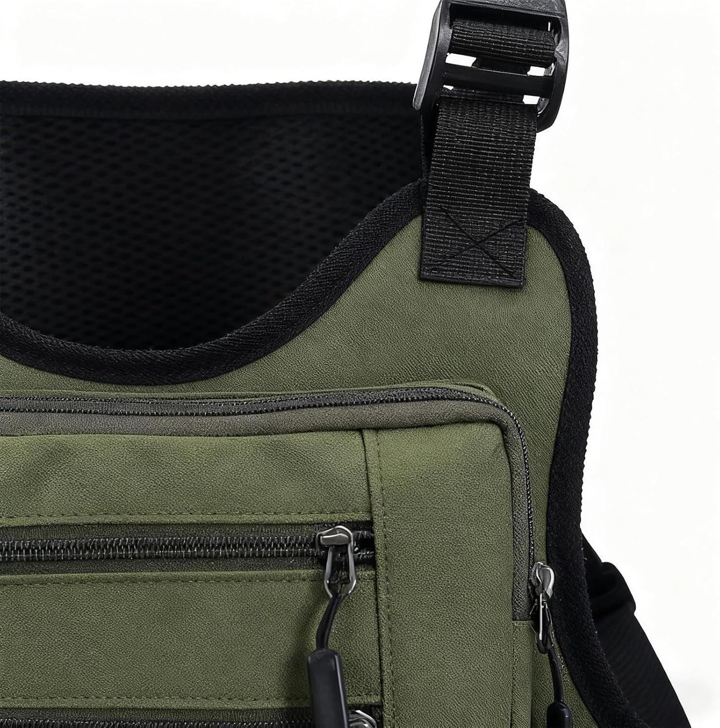 Chest Pouch for Men Waterproof Vest Pouch Lightweight Running Shoulder Strap Extra Storage Phone Sports Outdoor Workout, Green, Se R&eacute;f&eacute;rer Au Descriptif, Refer to Description - White On Black image number 6