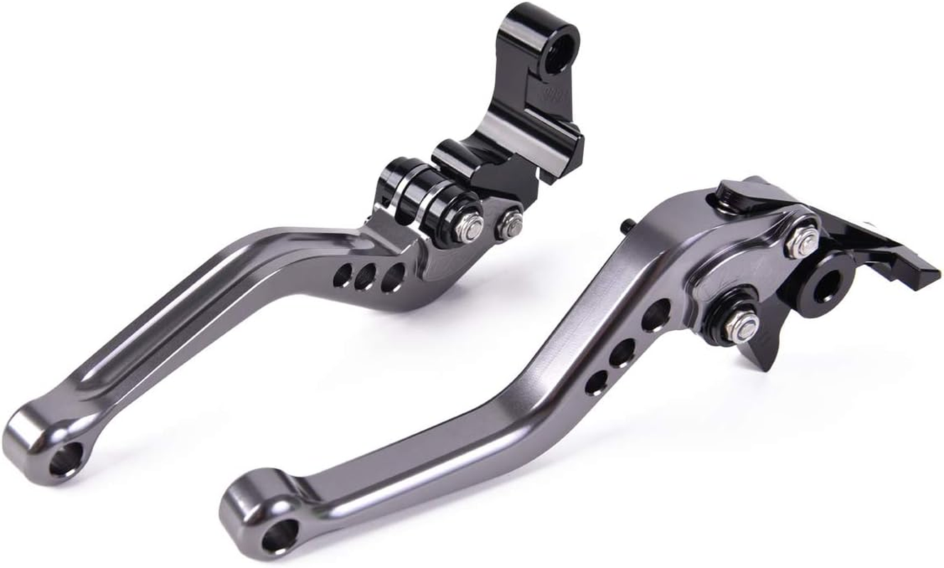 Short CNC Brake Clutch Levers Compatible with Yamaha MT-10/FZ-10 2016-2020 FZ-07/MT-07 2014-2020 Tenere 700 2019-2022 FJ-09/MT-09/FZ-09 Sr/Tracer 2015-2020 NIKEN 2019-2020 Titanium image number 2