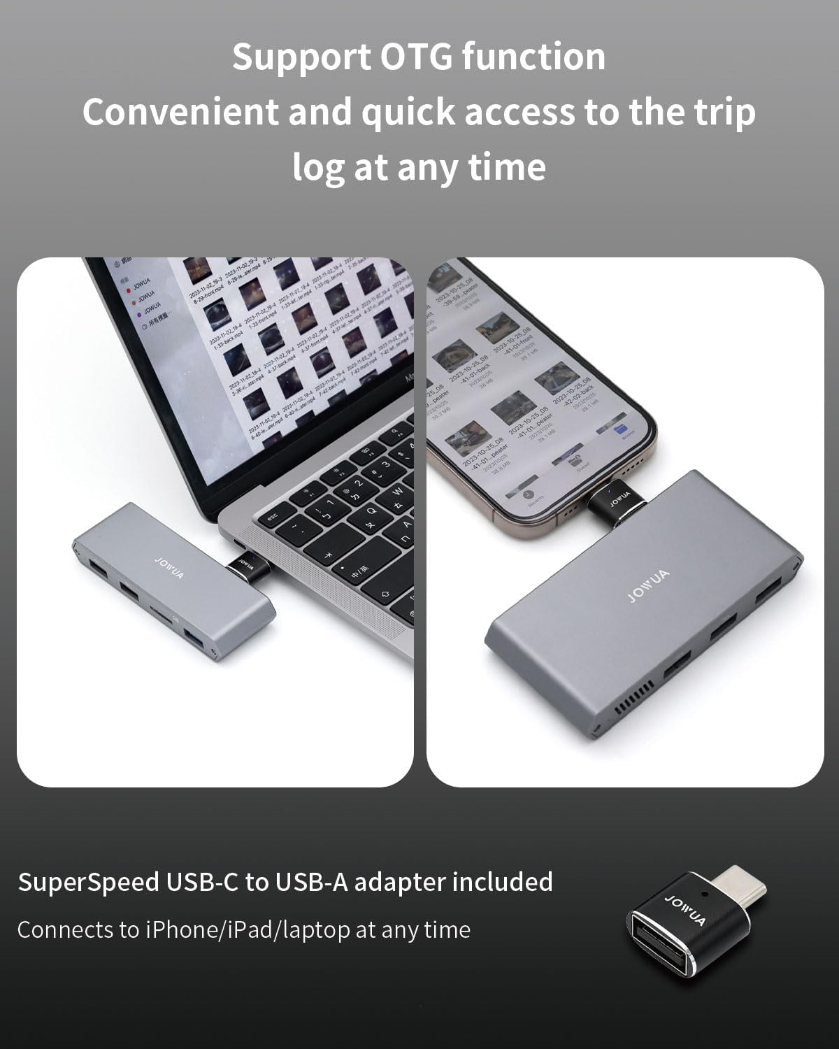 JOWUA 1TB SSD 3-Port HUB for Tesla 2025 New Model Y, 2024-2025 Model 3 Highland, Model X, Model S, Cybertruck 1, 3 USB-A Ports, Supports USB 3.2 Gen 2 and M.2 Nvme SSD image number 3