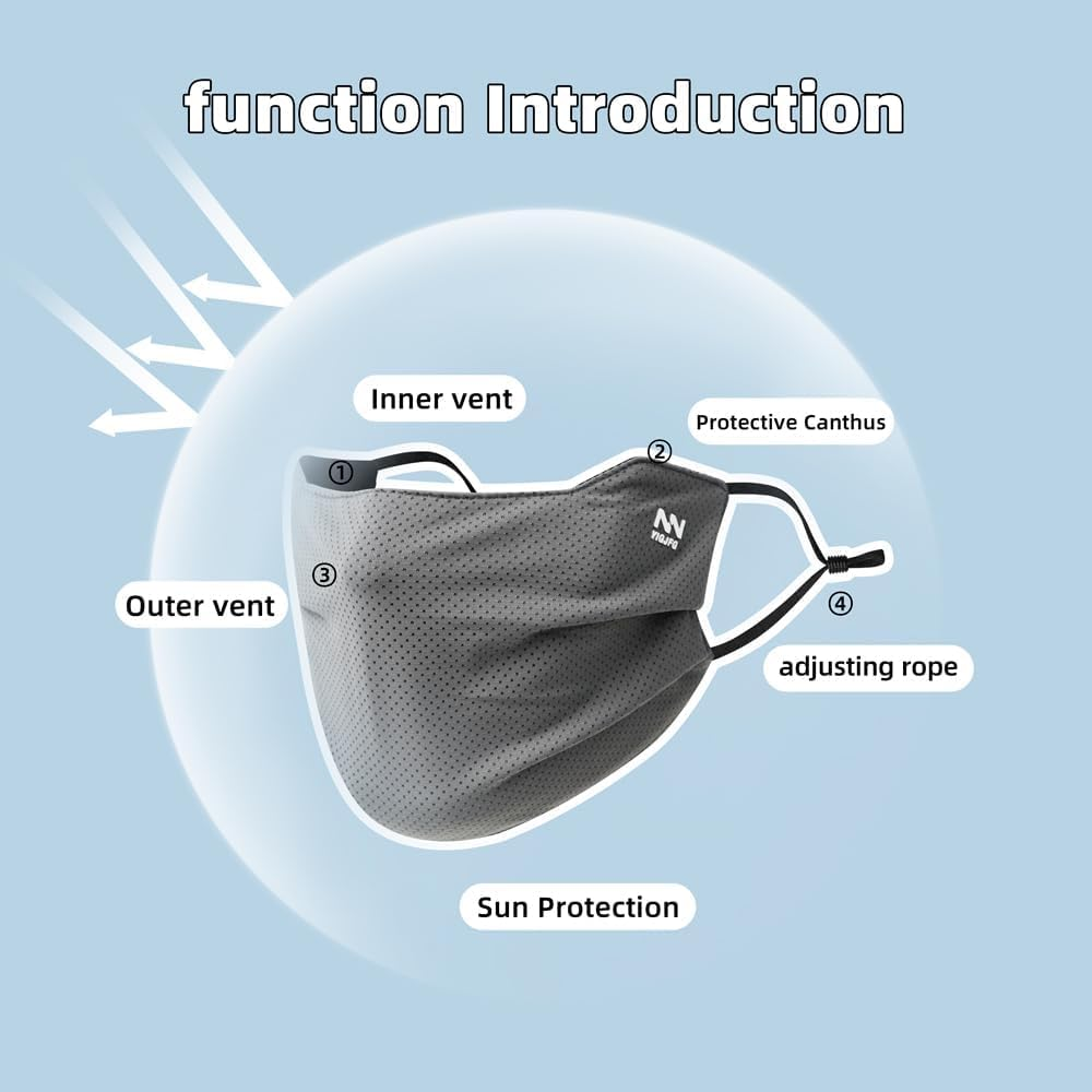 UV Face Shield Washable Reusable Sun Protection Face Mask for Motorcycle Running Riding Exercise and Other Sports 3Pcs image number 2