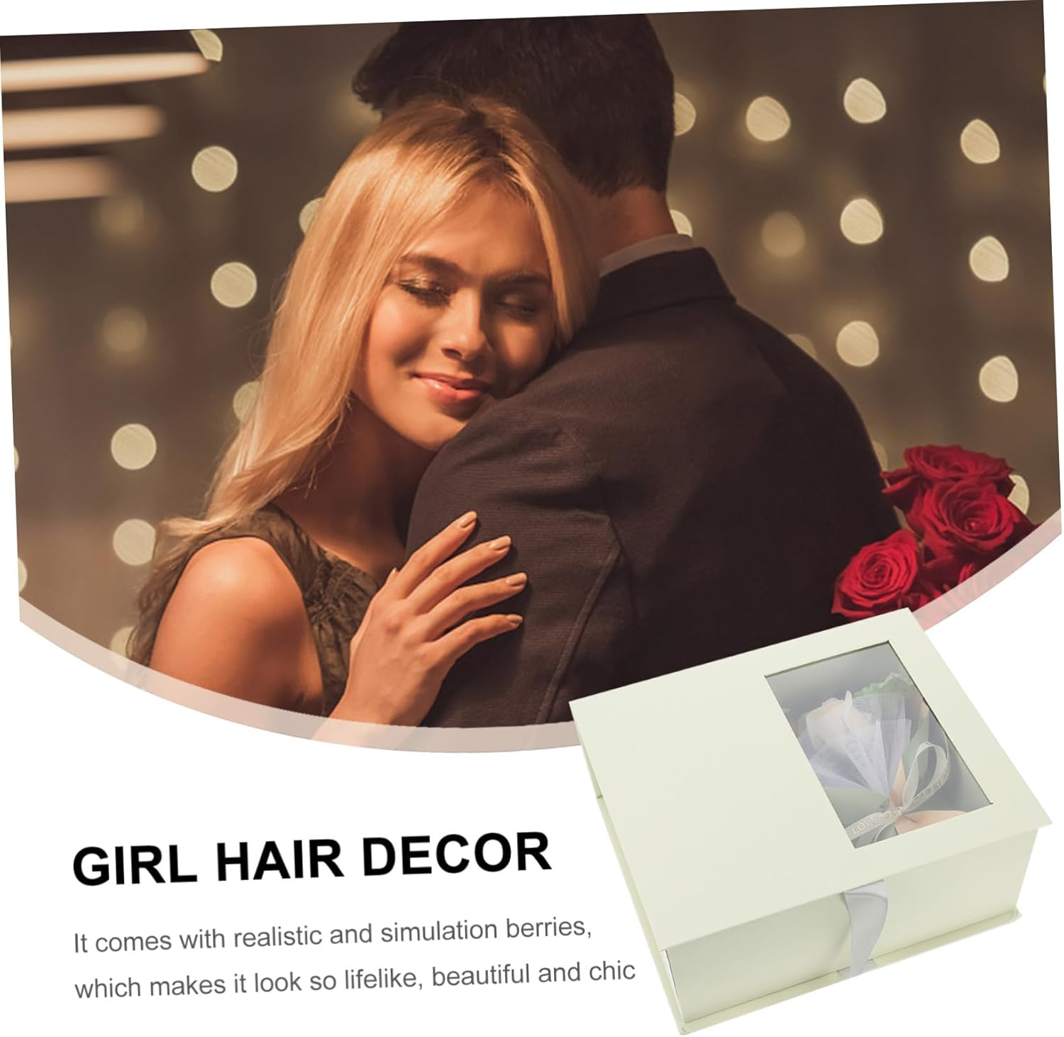 WOONEKY 1Set Artificial Soap Flower for Thanksgiving Day and Valentine'S Day Elegant Aromatherapy Present High Packaging for Home Decoration and Romantic Surprises image number 1