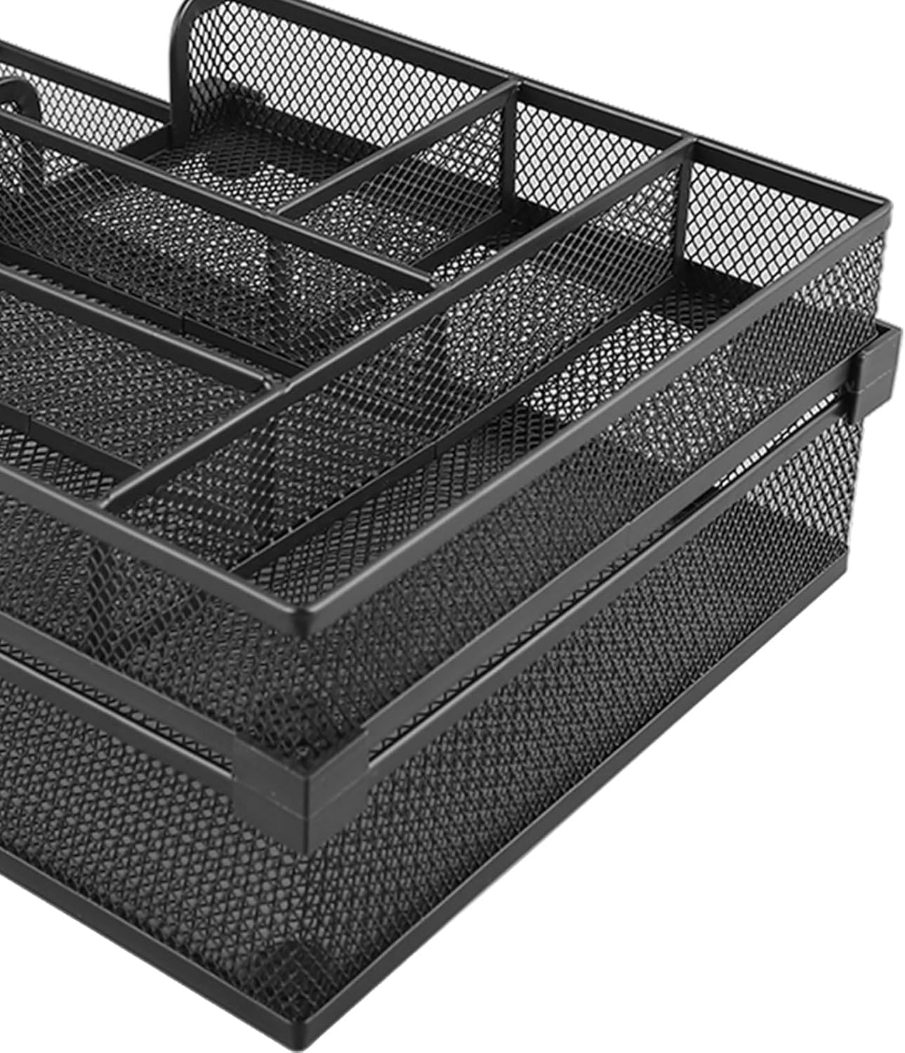 Baxnore Mesh Desk Organiser, Detachable Paper Tray Organizer, 2 Tier Paper Tray, Metal Paper Storage Tray, Multipurpose Paper Tray for Office Classroom