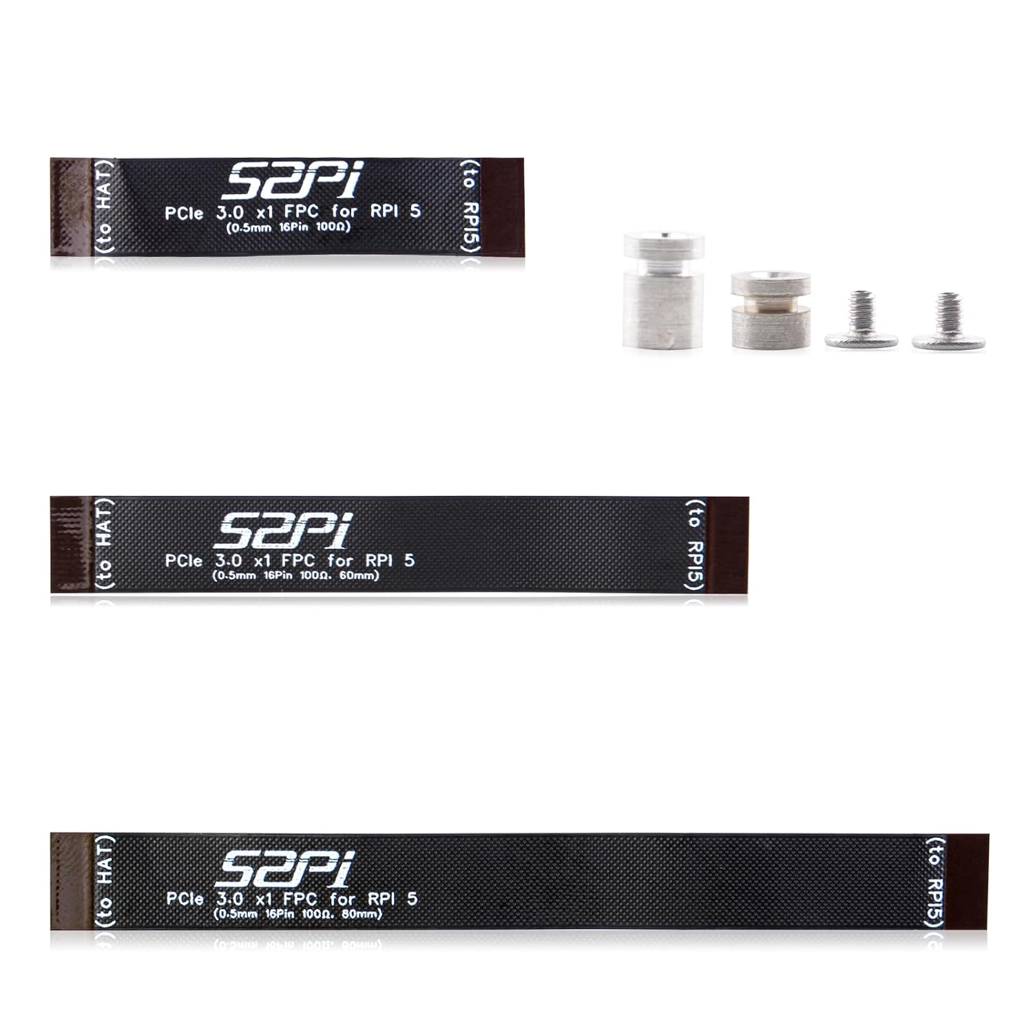 Geeekpi 3PCS 16Pin 0.5Mm Pitch Pcie FPC Cable 40Mm/60Mm/80Mm for Raspberry Pi 5 & Pcie M.2 M-Key Nvme SSD Pcie Peripheral Board image number 2