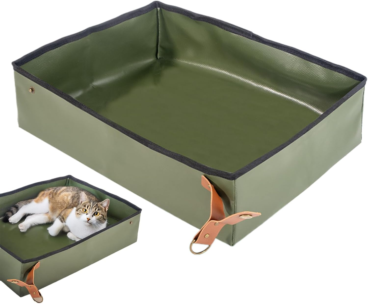 Foldable Cat Litter | Waterproof Cat Litter | Portable Toilet Space Saving Transport for Pets Home Apartment Travel Car Airplane Camping image number 4