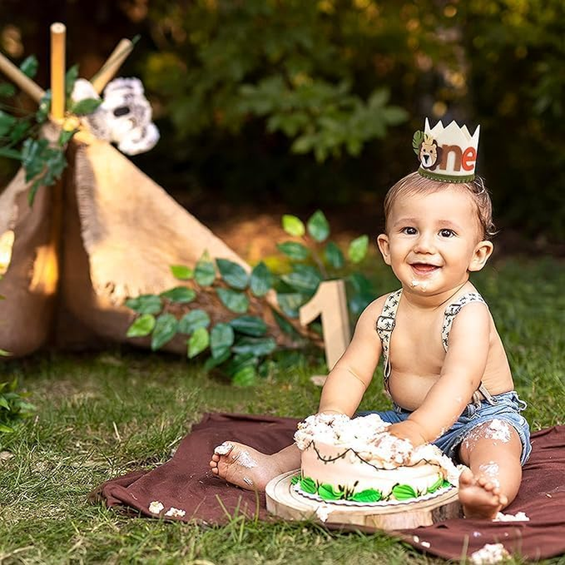 Wild One First Birthday Crown - Wild One Birthday Crown for Kids,Wild Themed Birthday Decorations Crown,Jungle/Safari 1St Birthday Crown image number 3