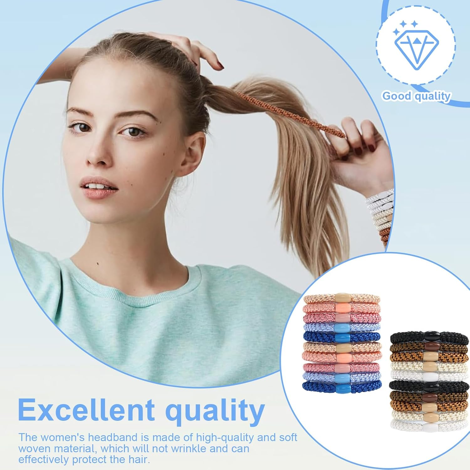 LINTRA Hair Scrunchie Set, Pack of 20 Hair Bobbles Girls, Fashionable Hair Scrunchie, Colourful, Elastic Knitted Scrunchie, Suitable for Women and Girls image number 5