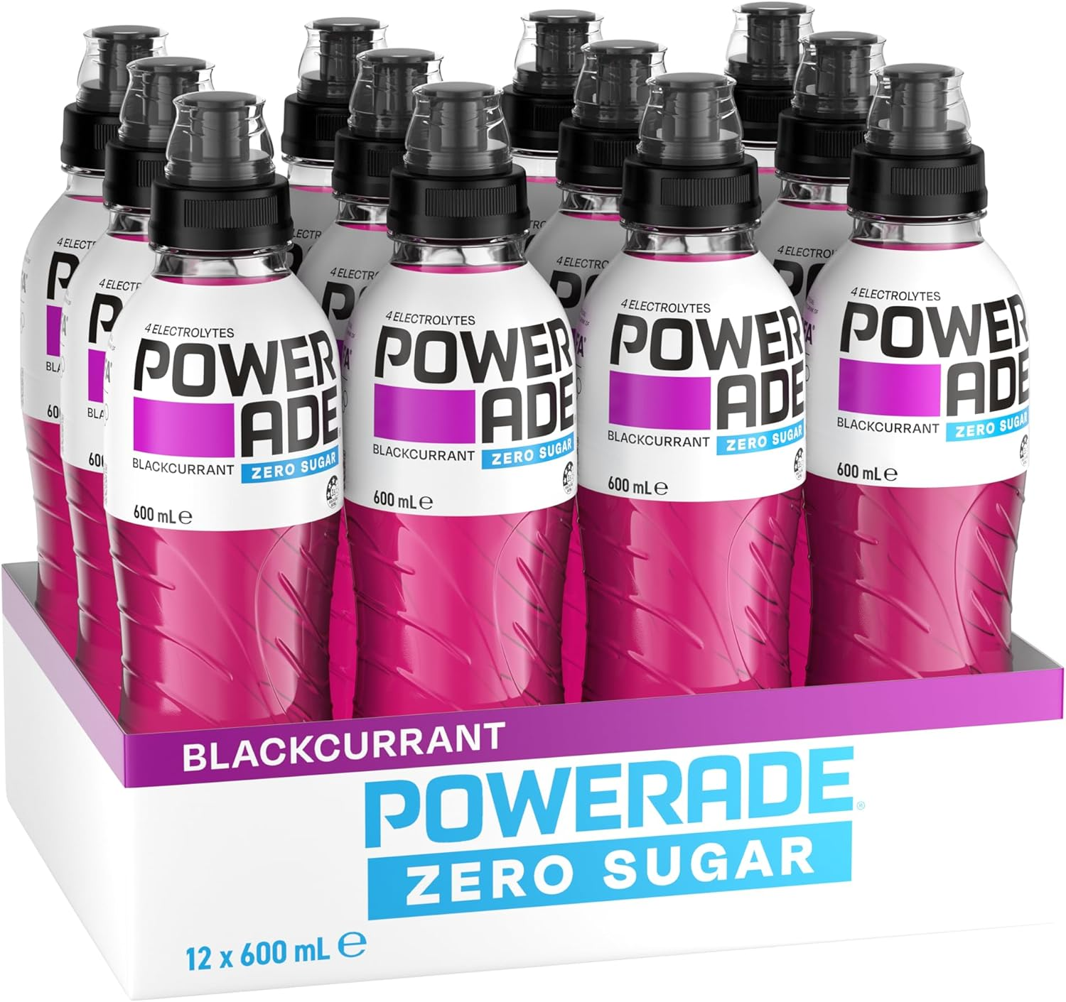 Powerade Zero Sugar Blackcurrant Sipper Cap Multipack Bottles 12 X 600Ml image number 3