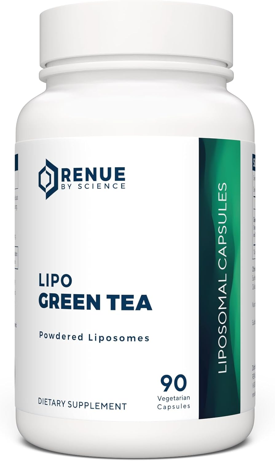 RENUE Liposomal Green Tea Extract Supplement 75 Mg - 70% EGCG &ndash; Bioavailable Formula for Increased Absorption &ndash; 90 Capsules