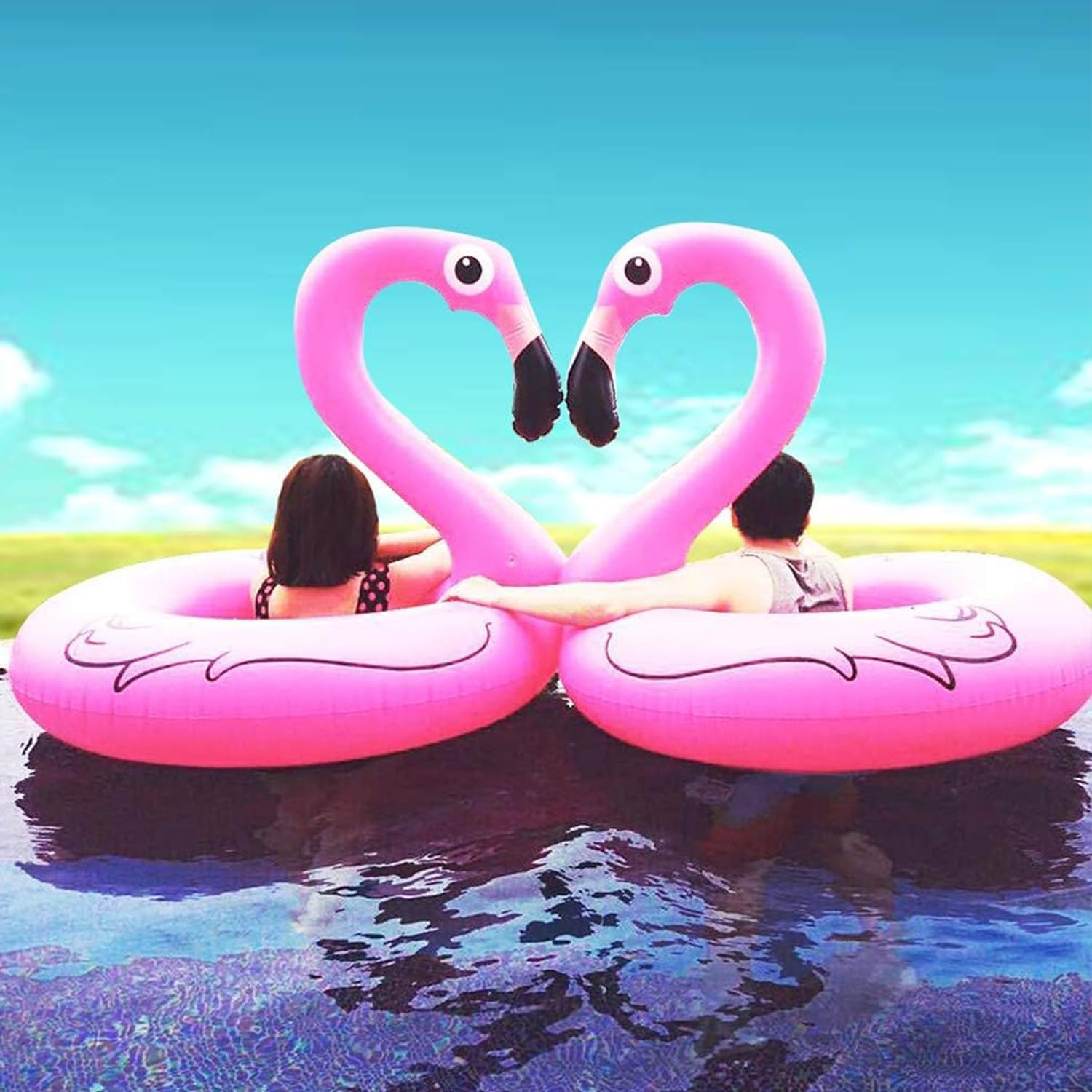 Flamingo Pool Float,Tubes for Floating,Inflatable Swim Party Toys Summer Beach Swimming Pool Lounge Raft Decorations Toys for Adults Kids(90Cm) image number 4