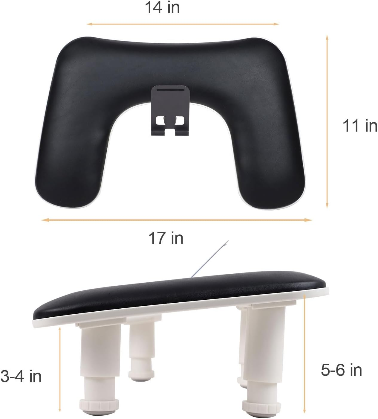 Arm Rest for Nails Tech with Adjustable Base,U Shaped Comfortable Manicure Nail Hand Rest Stand Pillow Cushion for Acrylic Nail Art Tech(Black) - Black image number 4
