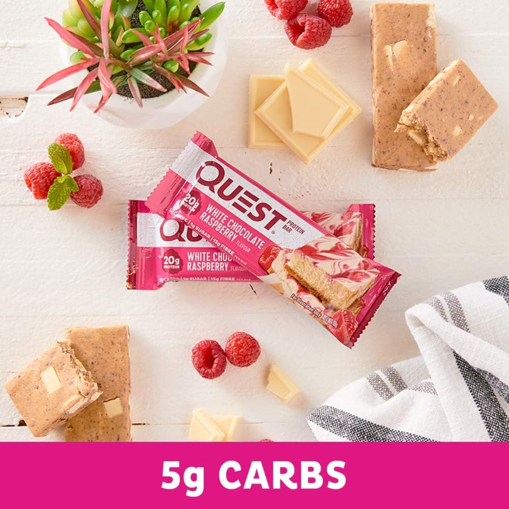Quest Nutrition White Chocolate Raspberry Protein Bar, High Protein, Low Carb, Keto Friendly, 12 Count image number 6