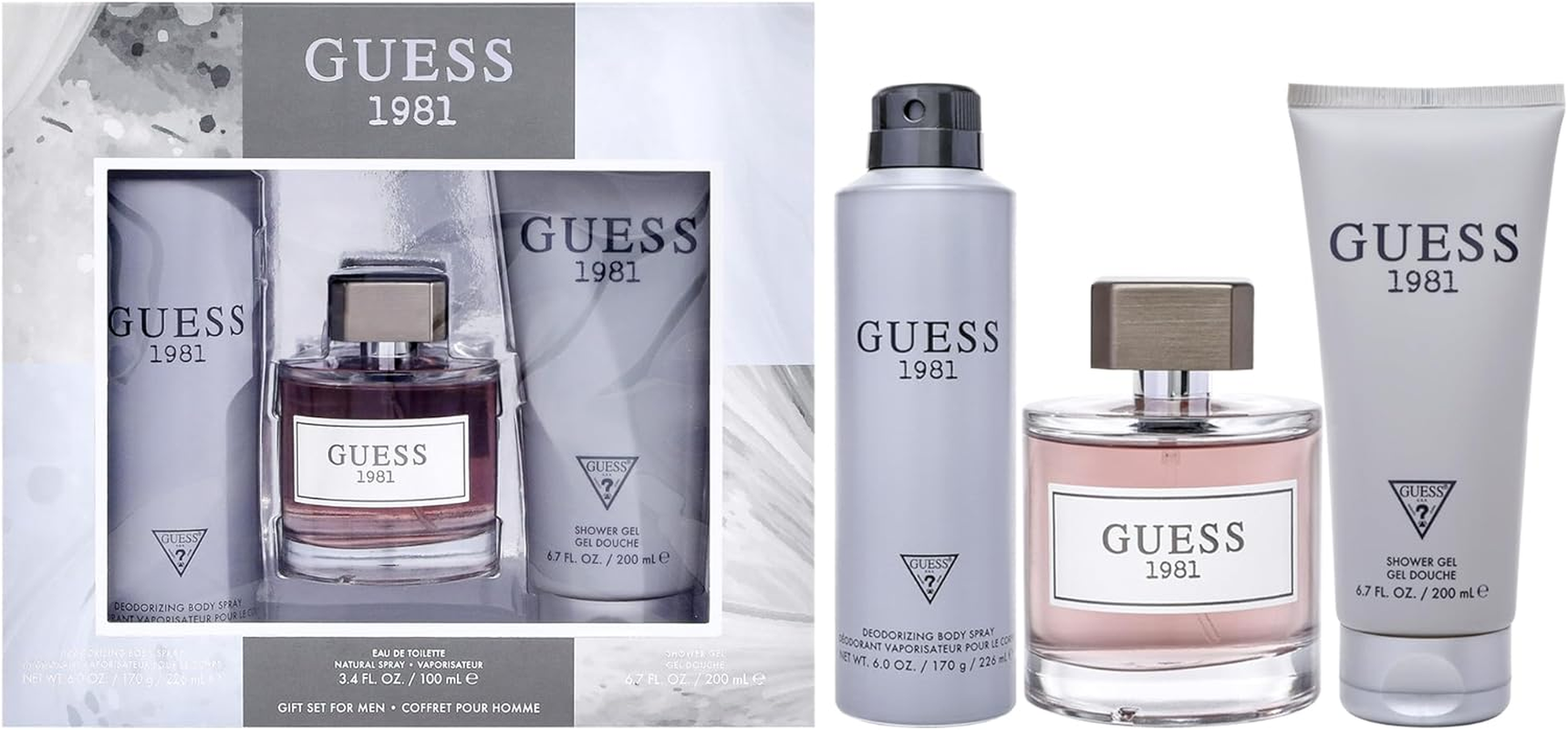 Guess 1981 by Guess for Men - 3 Pc Gift Set 3.4Oz EDT Spray, 6Oz Deodorant Body Spray, 6.7Oz Shower Gel image number 2