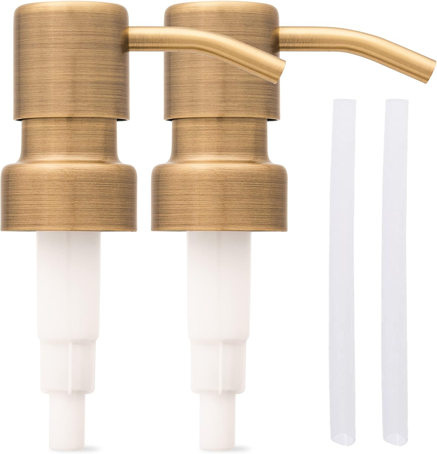 Stainless Steel Soap and Lotion Dispenser Pumps, Replacement for Your Bottles (Black Matte, 2 Pack)