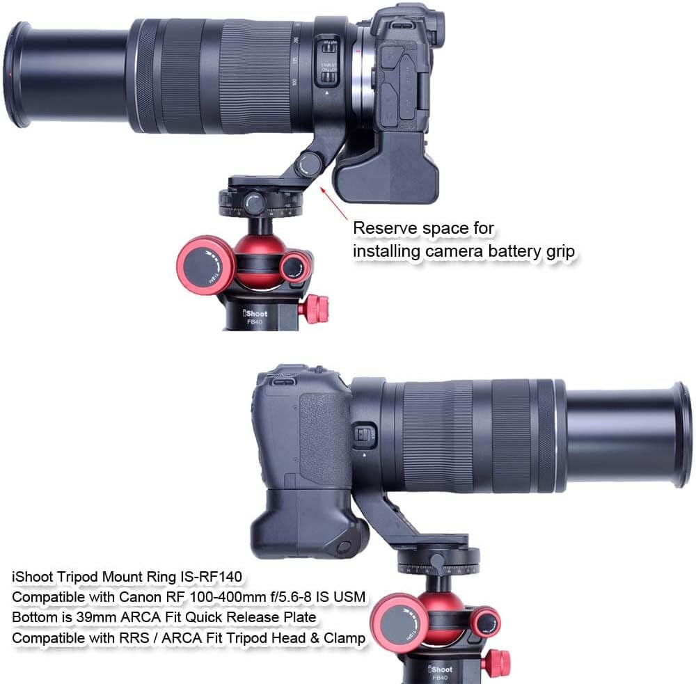 Ishoot Metal Lens Collar Tripod Mount Ring Compatible with Canon RF 100-400Mm F/5.6-8 Is USM, Lens Support Holder Bracket Bottom Is Arca-Swiss Fit Quick Release Plate Dovetail Groove image number 5