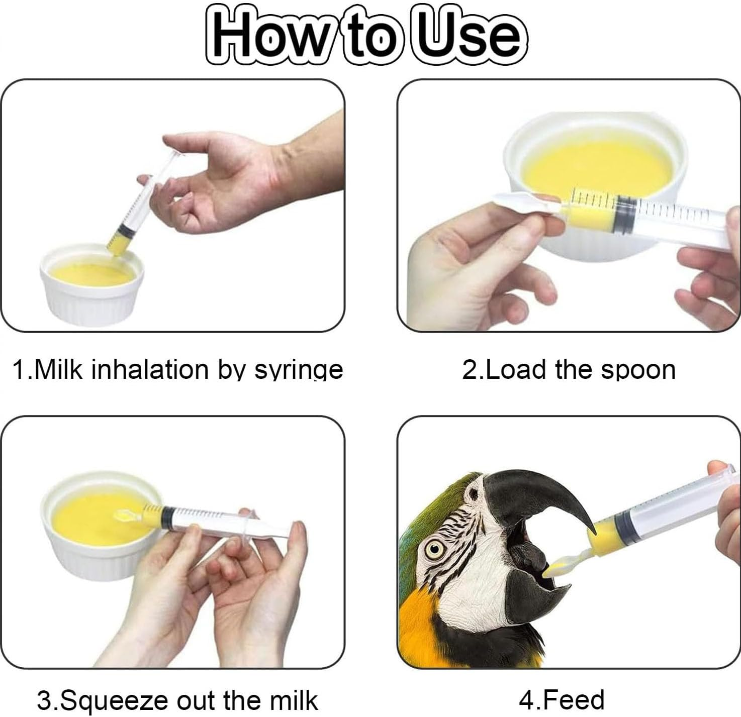 WADY Feeding Syringe for Baby Bird, Parrot, and Sick Birds - Food Grade Silicone Hose Set (8Cm and 12Cm) - Pet Hand Rearing Crop Tubes Feeder image number 6