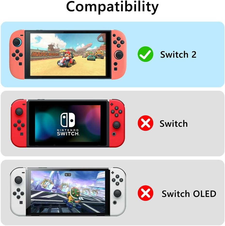 Pidynx Silicone Case Cover for Switch 2 Controllers - Skin-Friendly, Anti-Slip, Shockproof & Dust-Proof Protective Grip (0.06" Thin, Left & Right Pair, 45G) - Orange and Blue image number 1