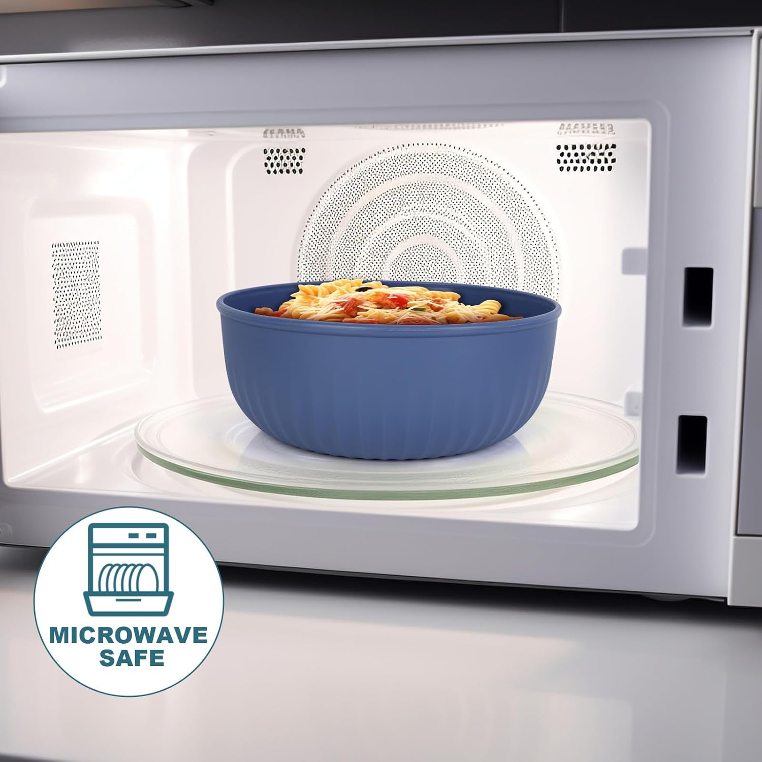 VINATO Salad Bowl with Lid, Set of 4, 0.4L/0.78L/1.4L/2.2L, Bpa-Free, Made of TPE + PP for Kitchen, Camping, Microwave, Dishwasher & Fridge Safe, Bowl with Lid, Salad Bowls image number 2