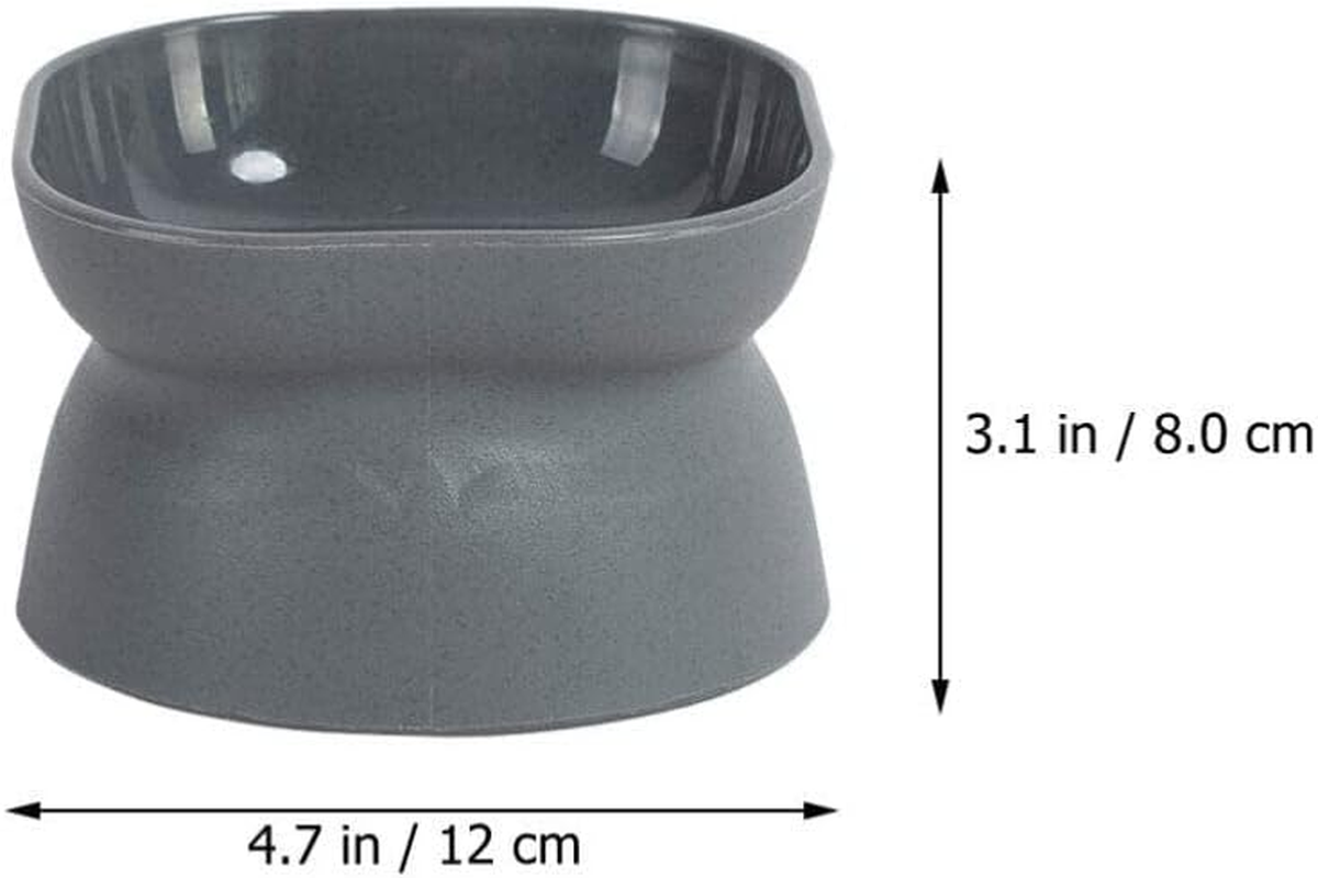 Alipis Cat Elevated Bowl Extra Wide Elevated Cat Food Bowl, Kitten Neck Protection Bowl Wide Shallow Cat Food Dish, 2Pcs image number 1