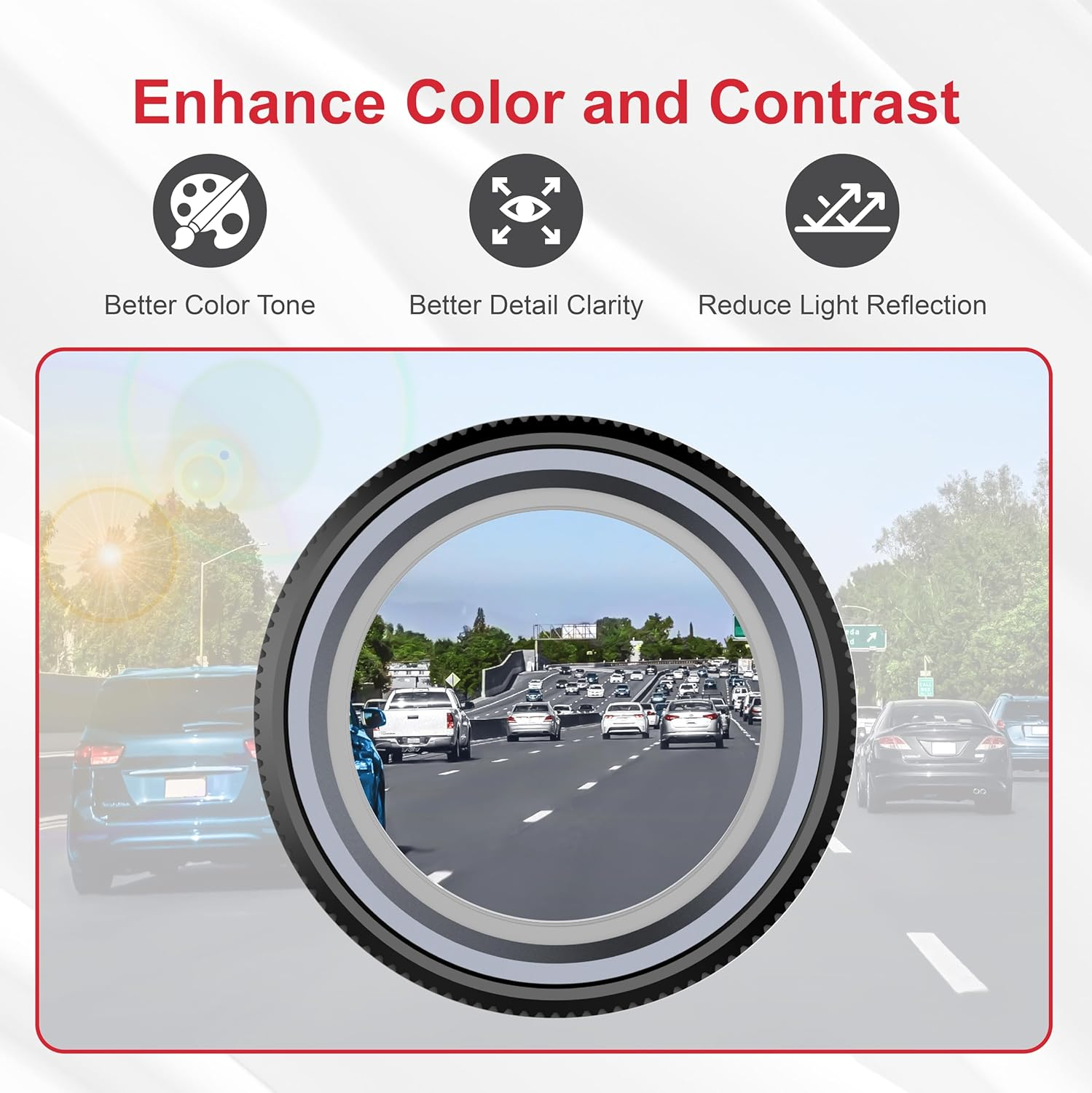 Miofive CPL Circular Polarizer Filter, 34MM Anti-Glare Circular Polarizer Lens for Miofive S1 Series Dashcam, Reduce Glare and Reflection, Enhance Color and Contrast image number 2