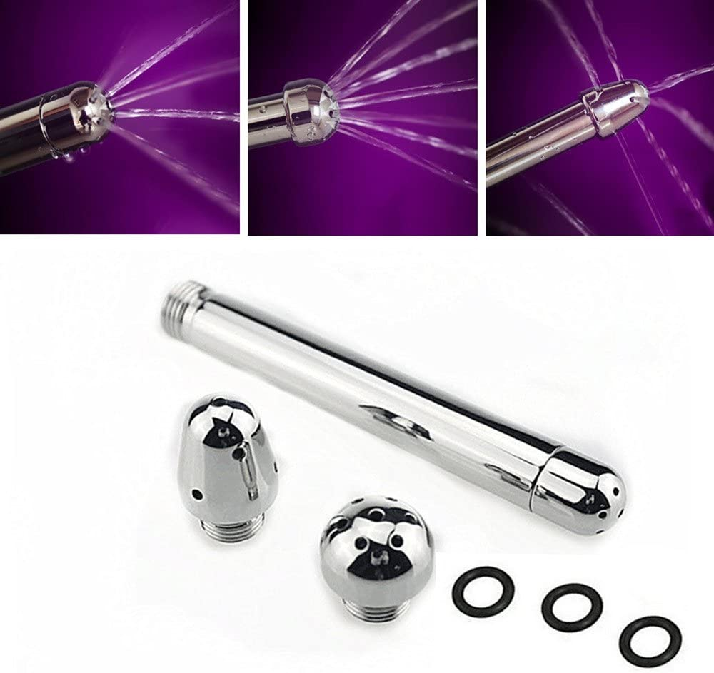 GRSPEHS Bathroom Handheld 3 Heads Aluminum Enema Shower Colonic Douche System Cleaner image number 4