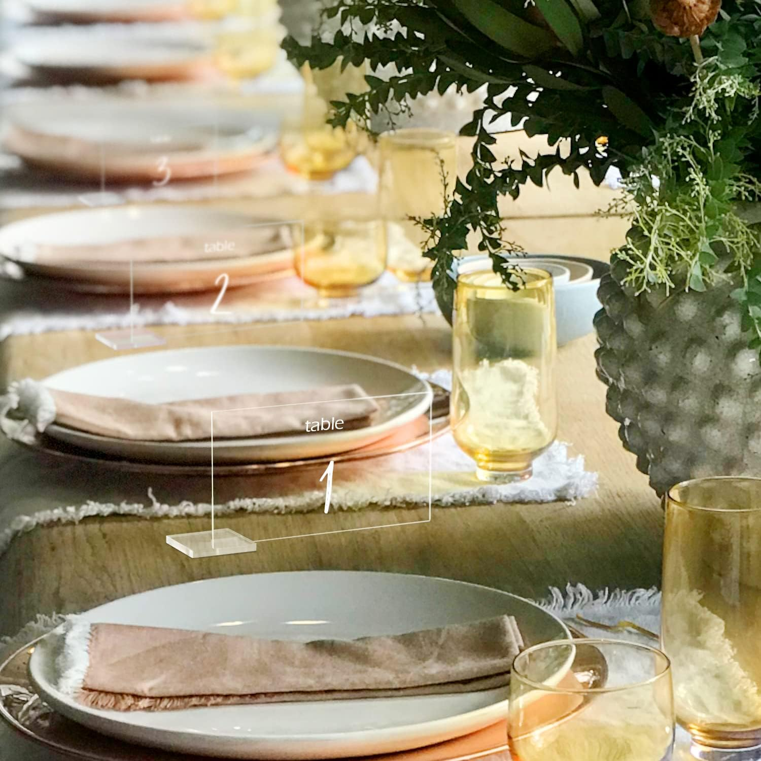 30 Pcs Clear Acrylic Place Cards with Holders, DIY Blank Rectangle Name Cards, Standing Wedding Guest Escort Signs for Party Dinner Table Setting image number 1