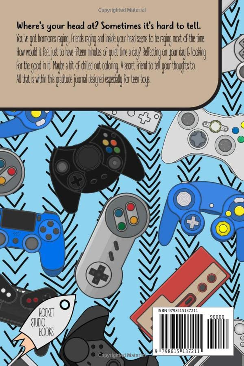 Gratitude Journal: for Teen Boys: Get Happier Every Day by Writing and Chill Out with Mindful Coloring