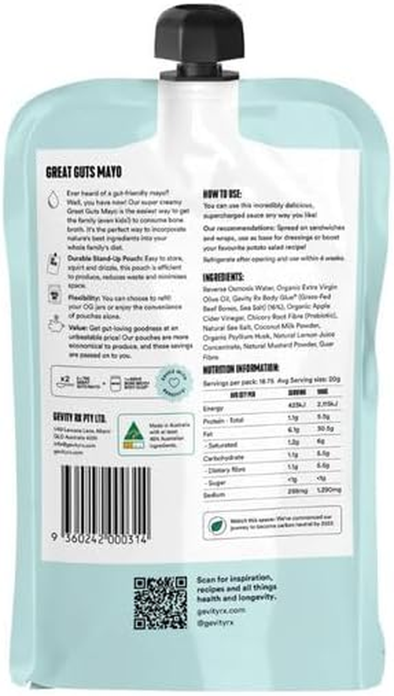 Gevity Rx Bone Broth Sauce Great Guts Mayo - Go Pack 200Ml